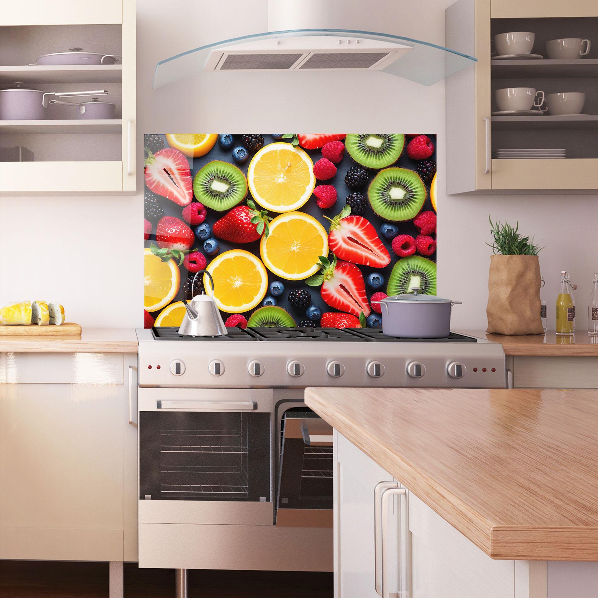 Konyhai üveg hátfal Orange Fruit Mix mockup 1