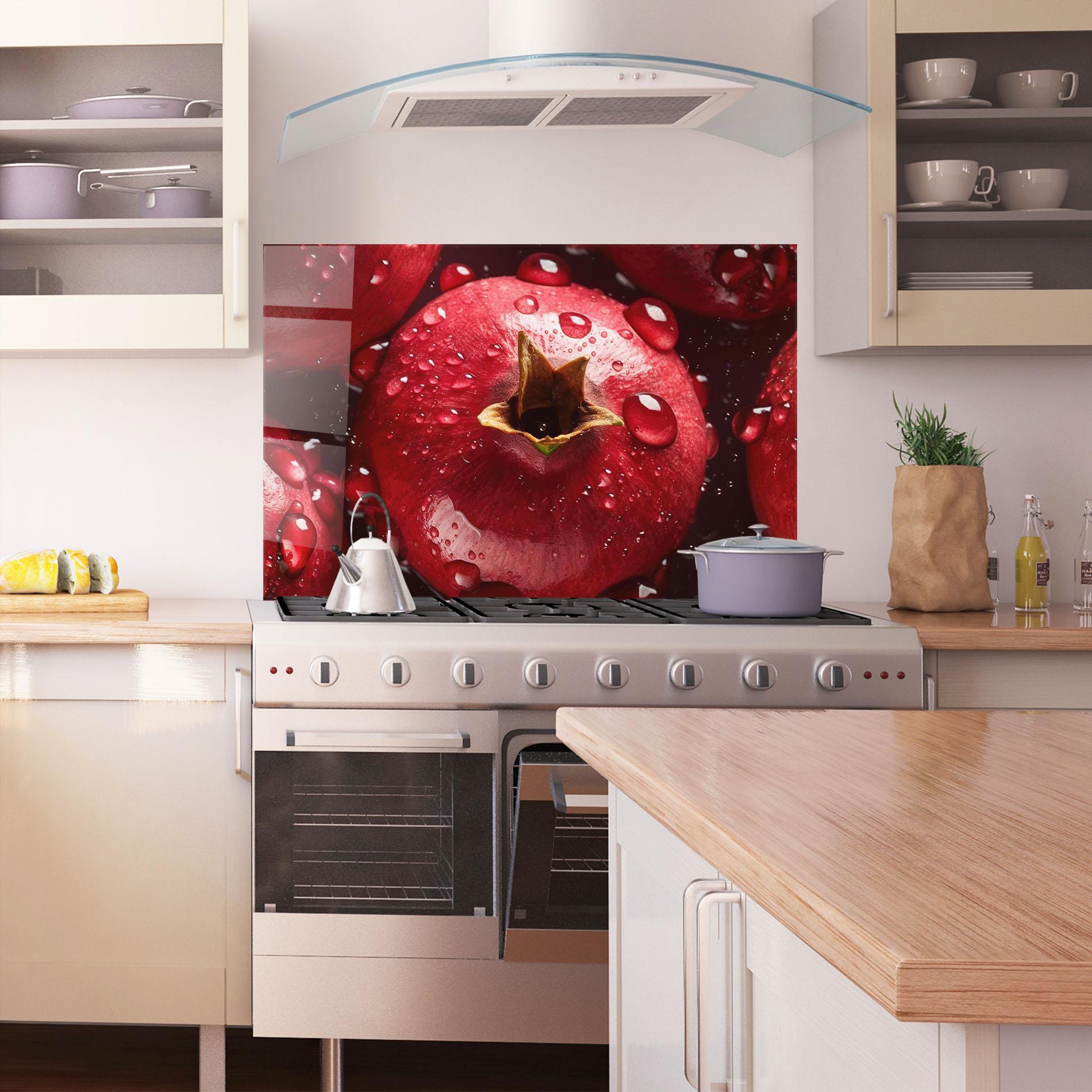 Konyhai üveg hátfal Wet Pomegranate mockup 1