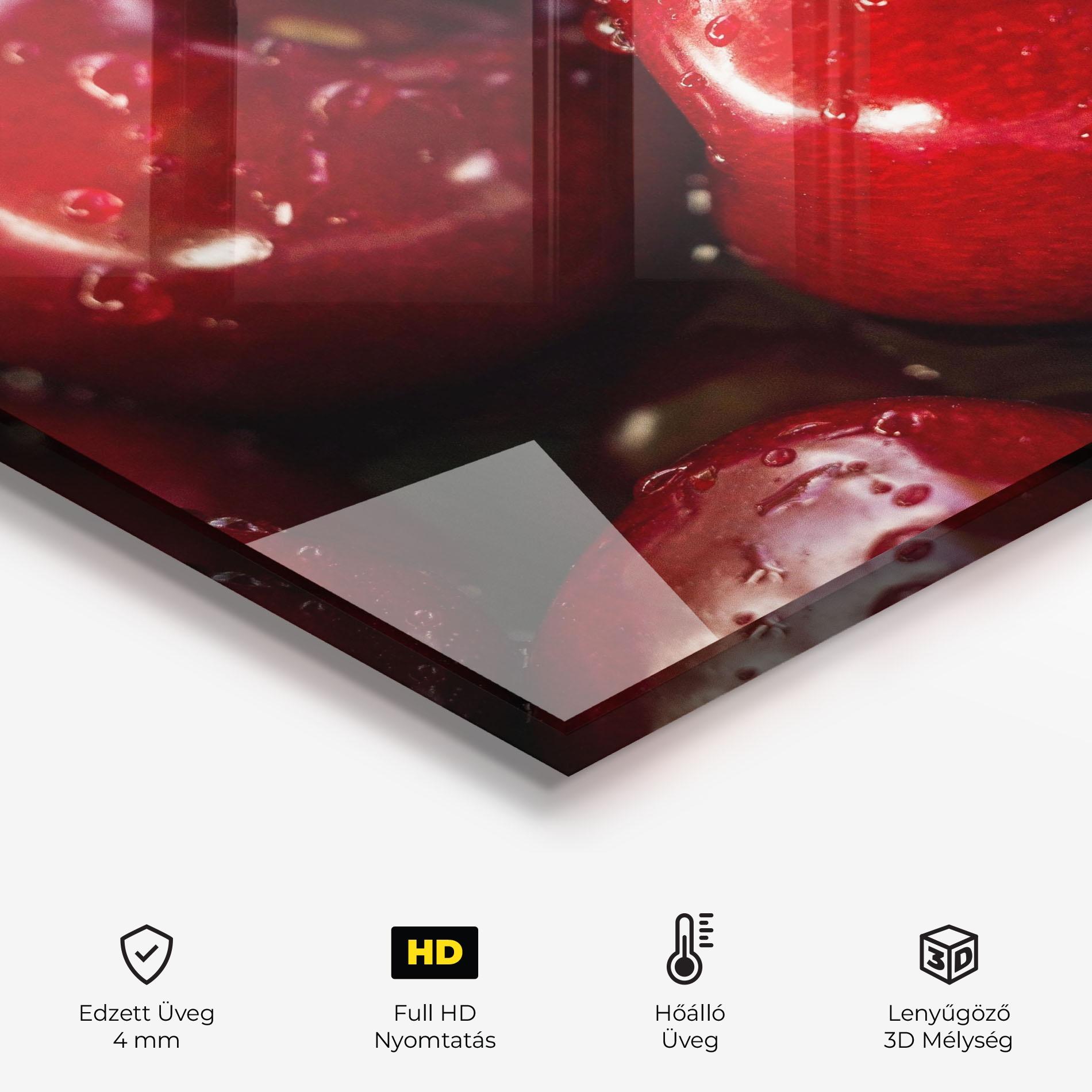 Konyhai üveg hátfal Cherries mockup 2