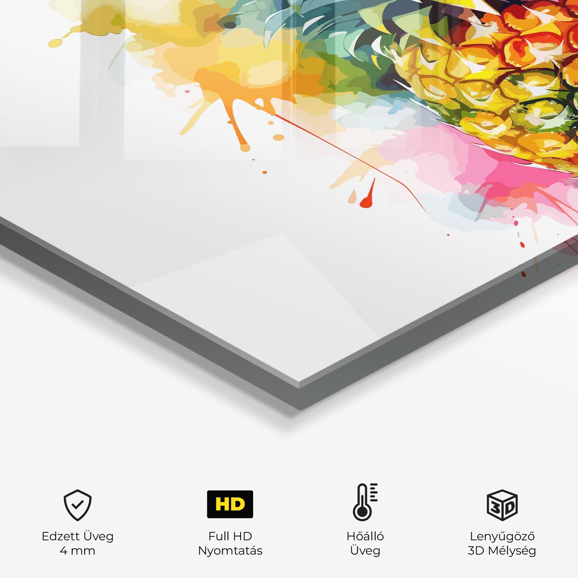 Konyhai üveg hátfal Color Mix Pineapple mockup 2