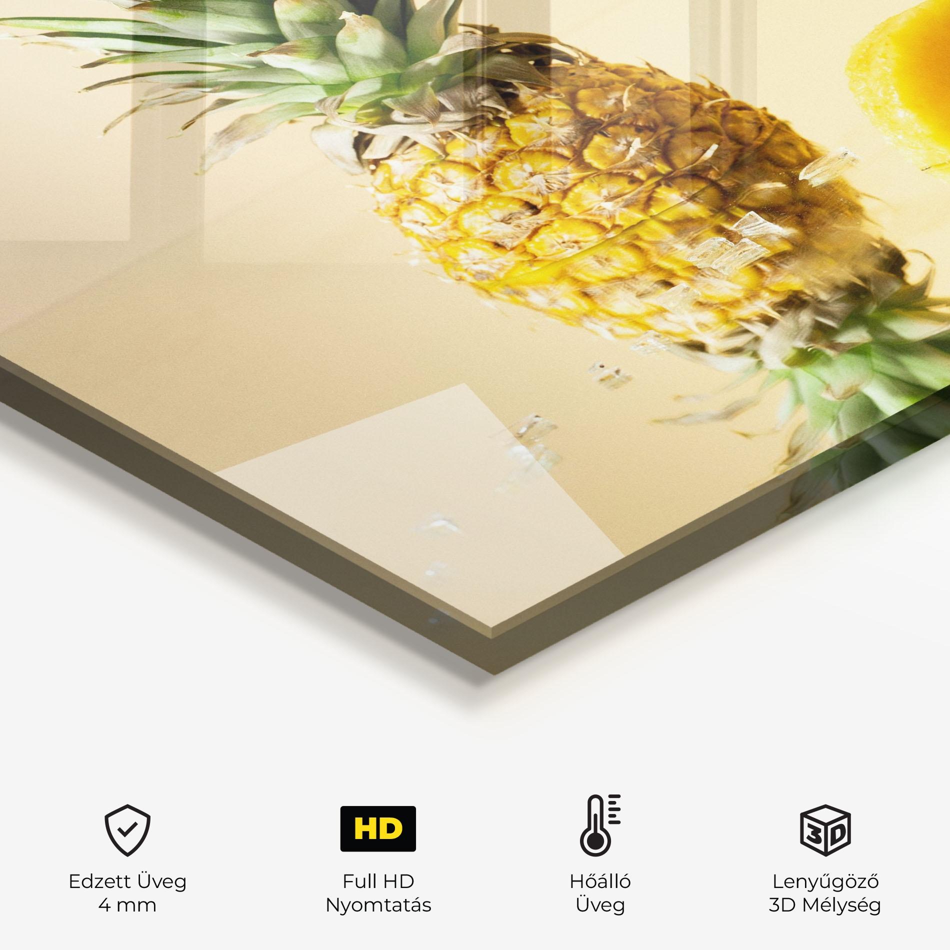 Konyhai üveg hátfal Cut Pineapple mockup 2