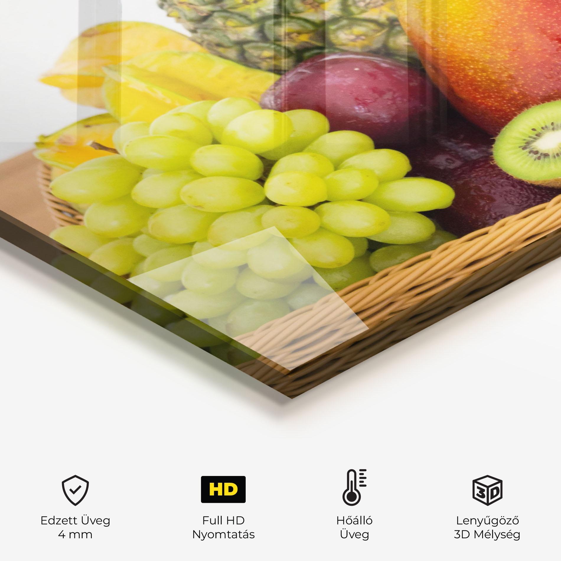 Konyhai üveg hátfal Fruit Basket mockup 2