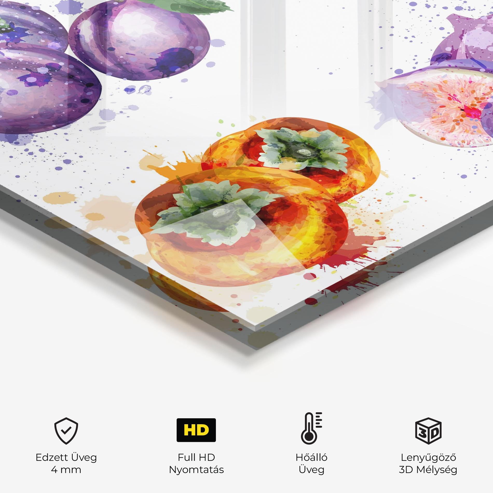 Konyhai üveg hátfal Fruits Art mockup 2