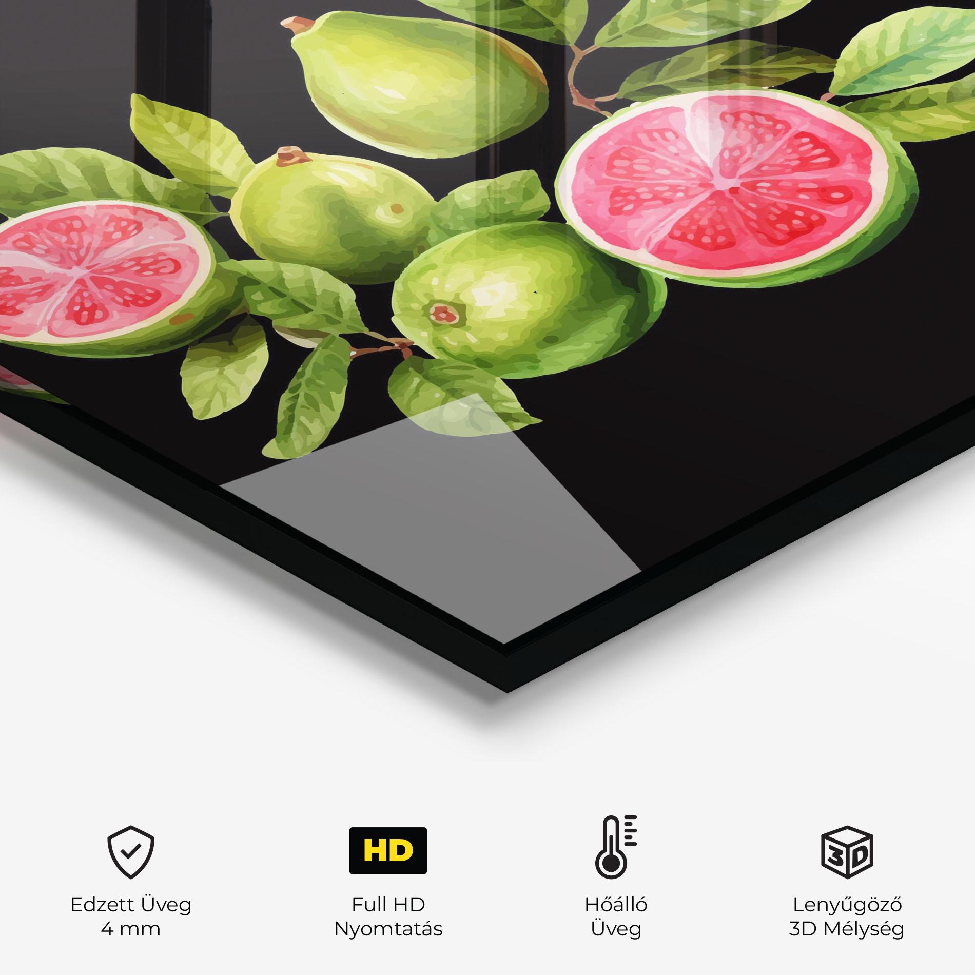 Konyhai üveg hátfal Green Fruit mockup 2