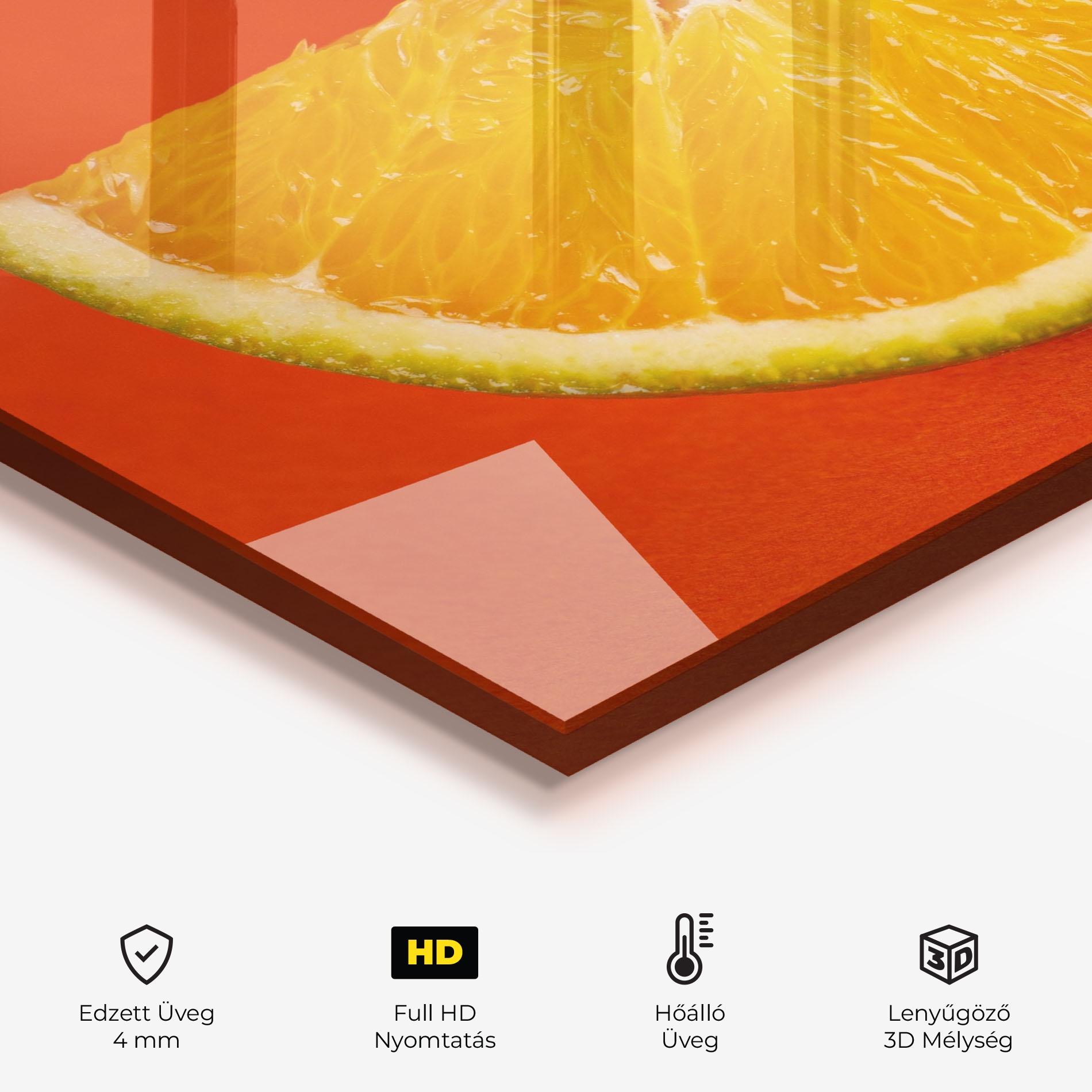 Konyhai üveg hátfal Green Orange mockup 2