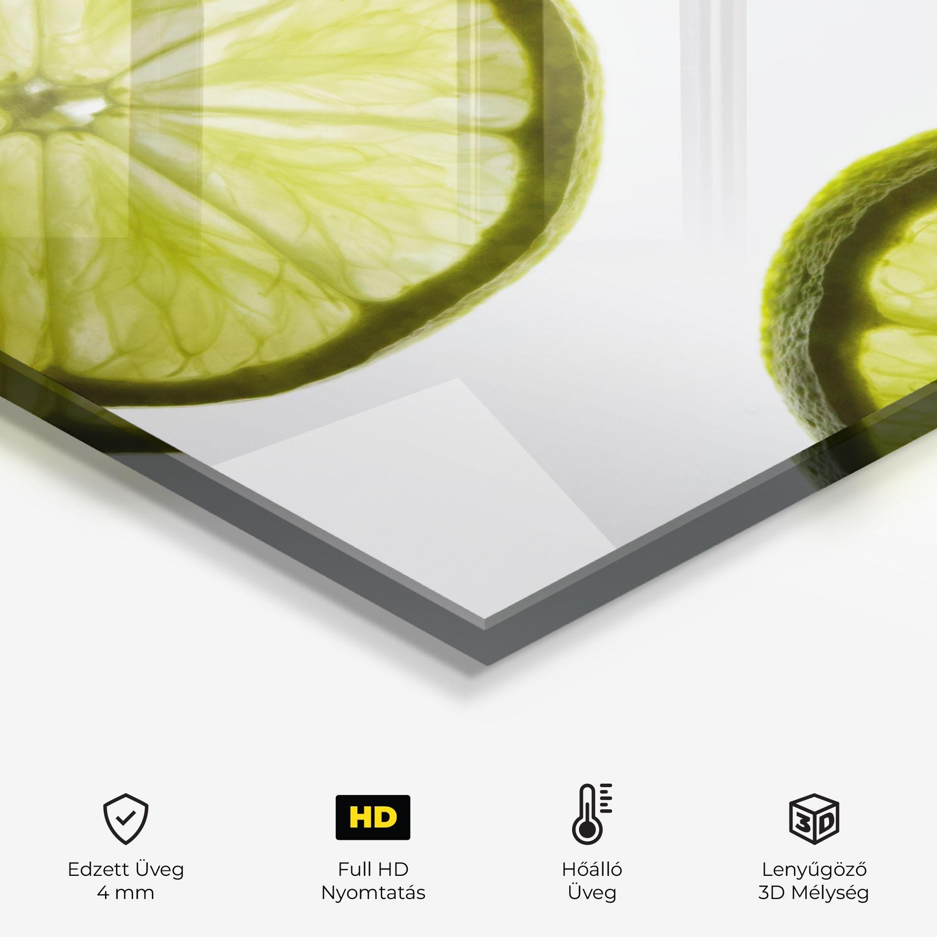 Konyhai üveg hátfal Lime Slice mockup 2