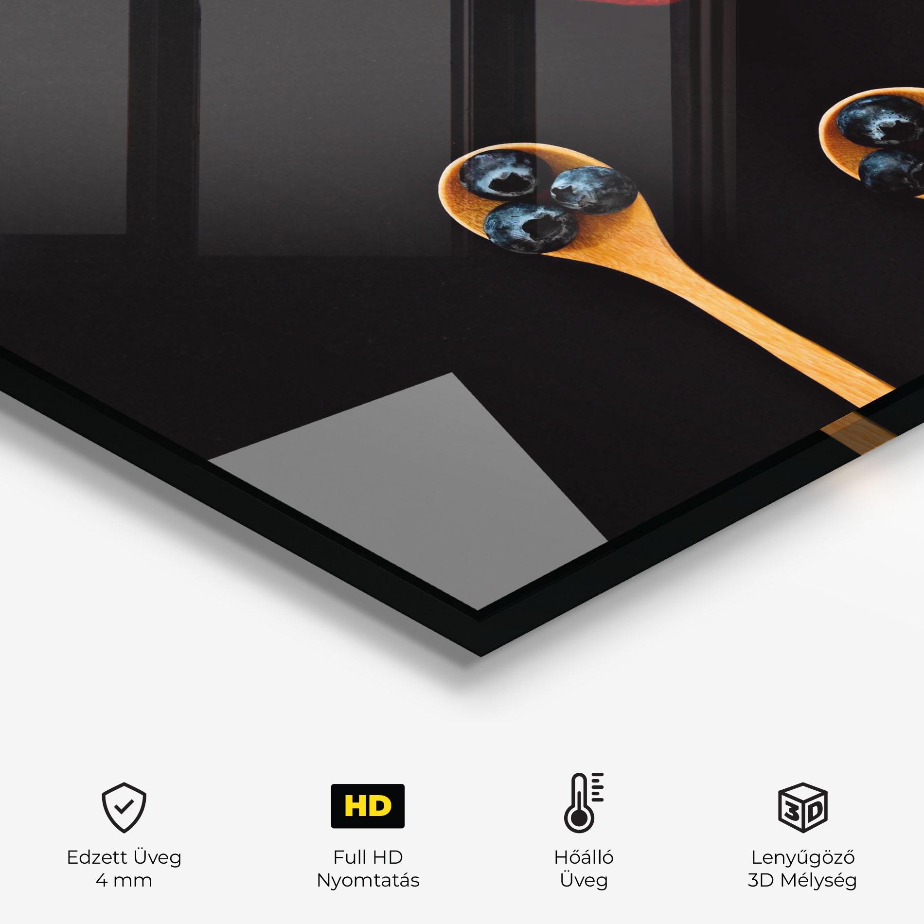 Konyhai üveg hátfal Strawberries And Blueberries mockup 2