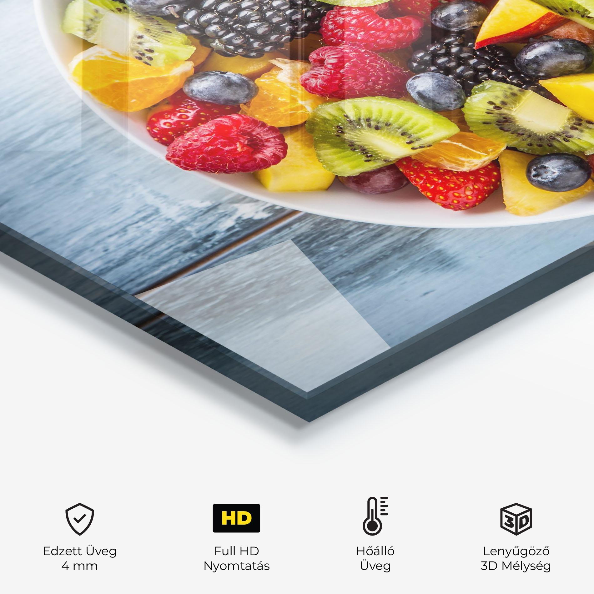 Konyhai üveg hátfal Tropical Fruit Salad mockup 2