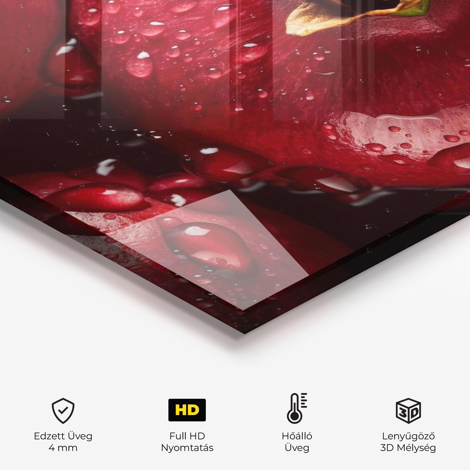 Konyhai üveg hátfal Wet Pomegranate mockup 2