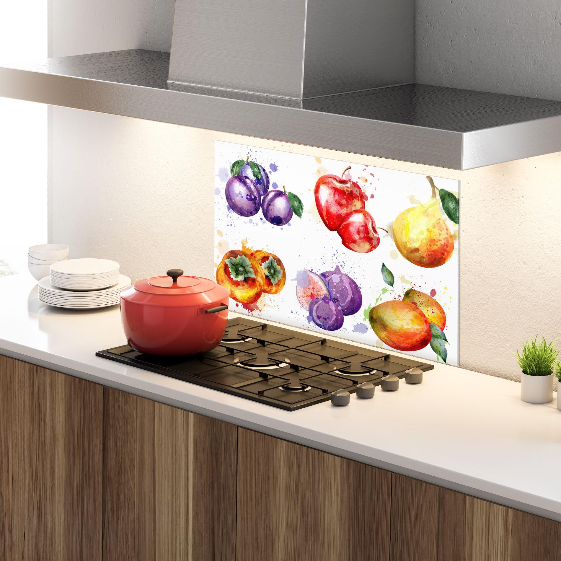 Konyhai üveg hátfal Fruits Art mockup 4