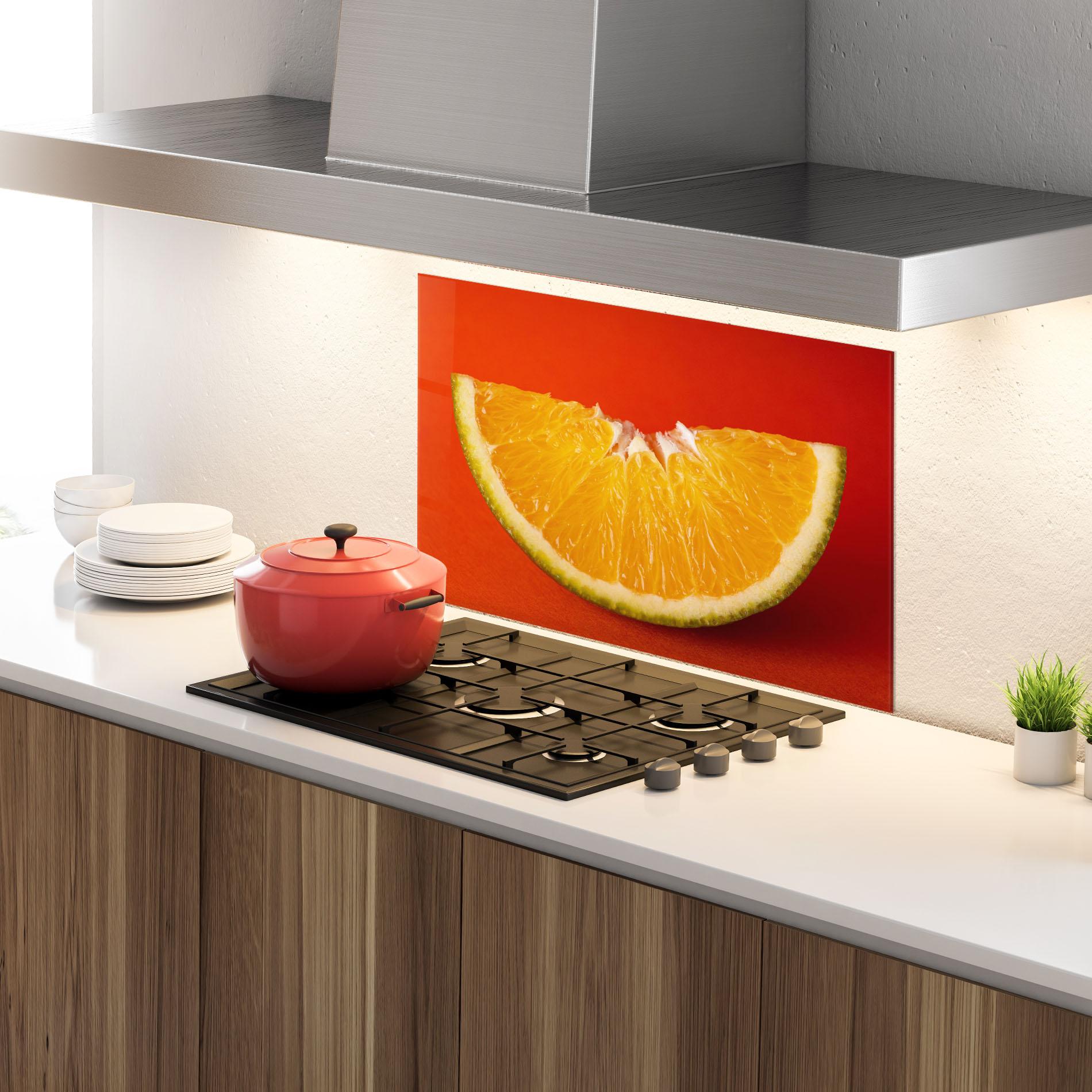 Konyhai üveg hátfal Green Orange mockup 4