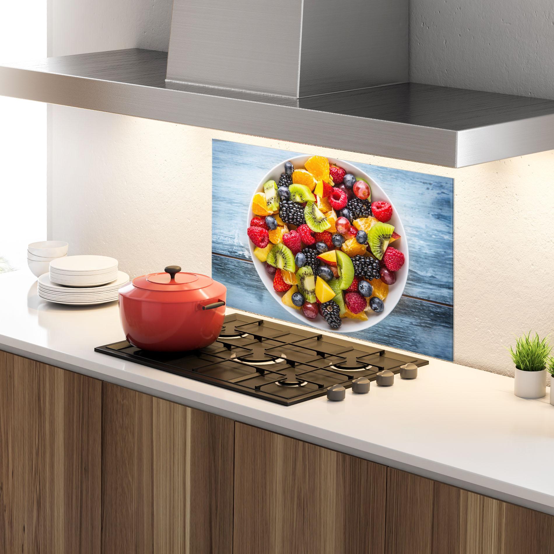 Konyhai üveg hátfal Tropical Fruit Salad mockup 4