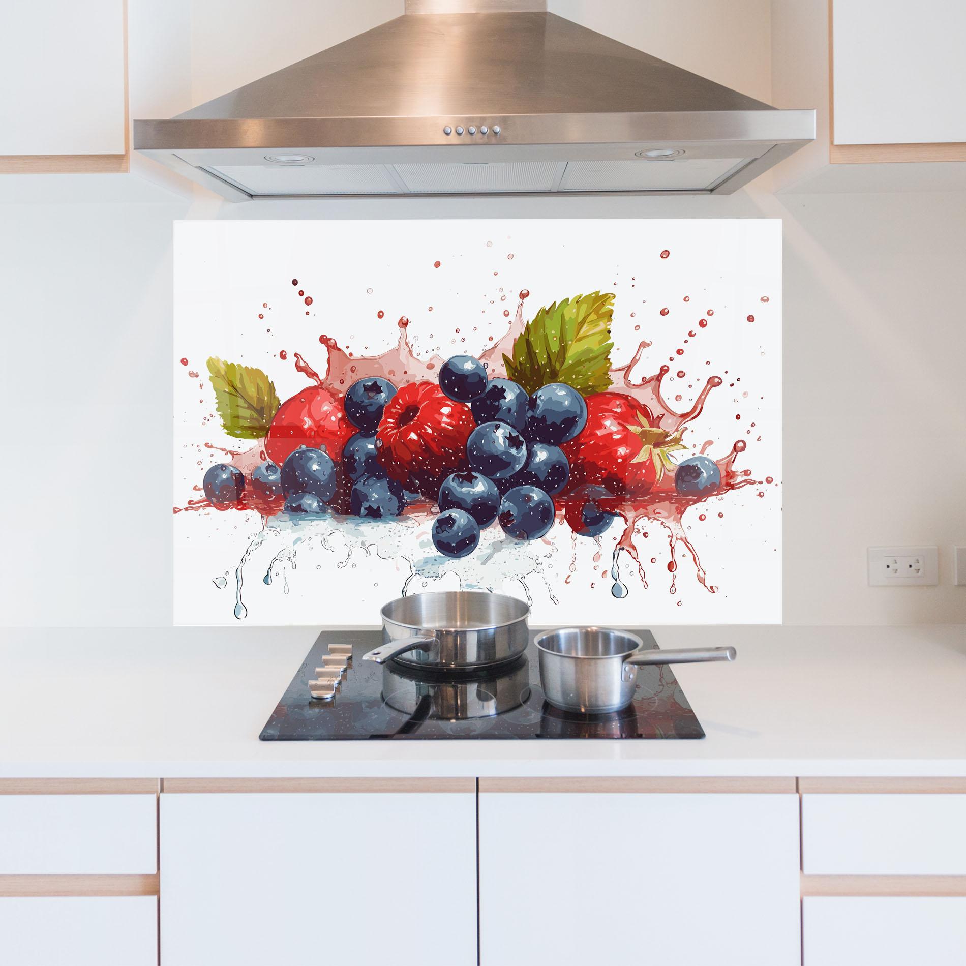 Konyhai üveg hátfal Berries Art mockup 5