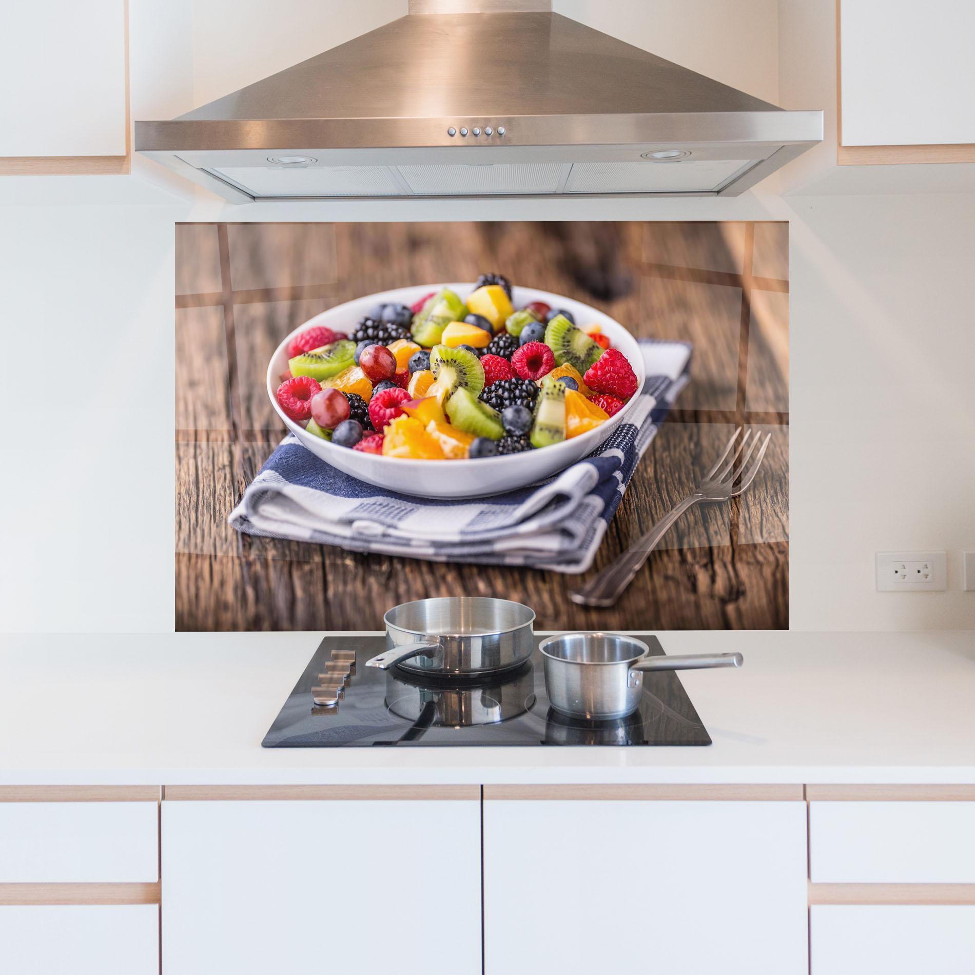 Konyhai üveg hátfal Fruit Salad mockup 5