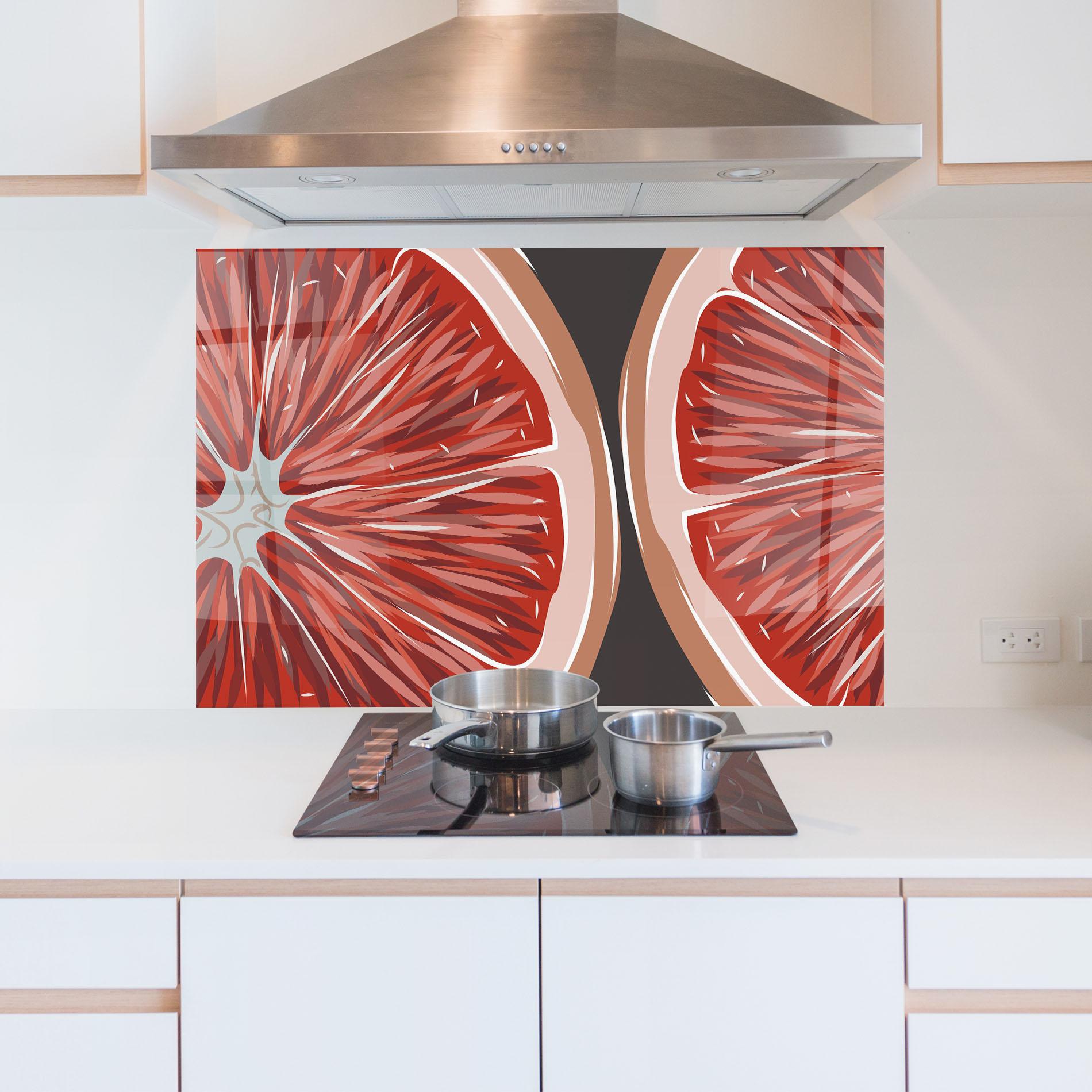 Konyhai üveg hátfal Grapefruit Close Up mockup 5