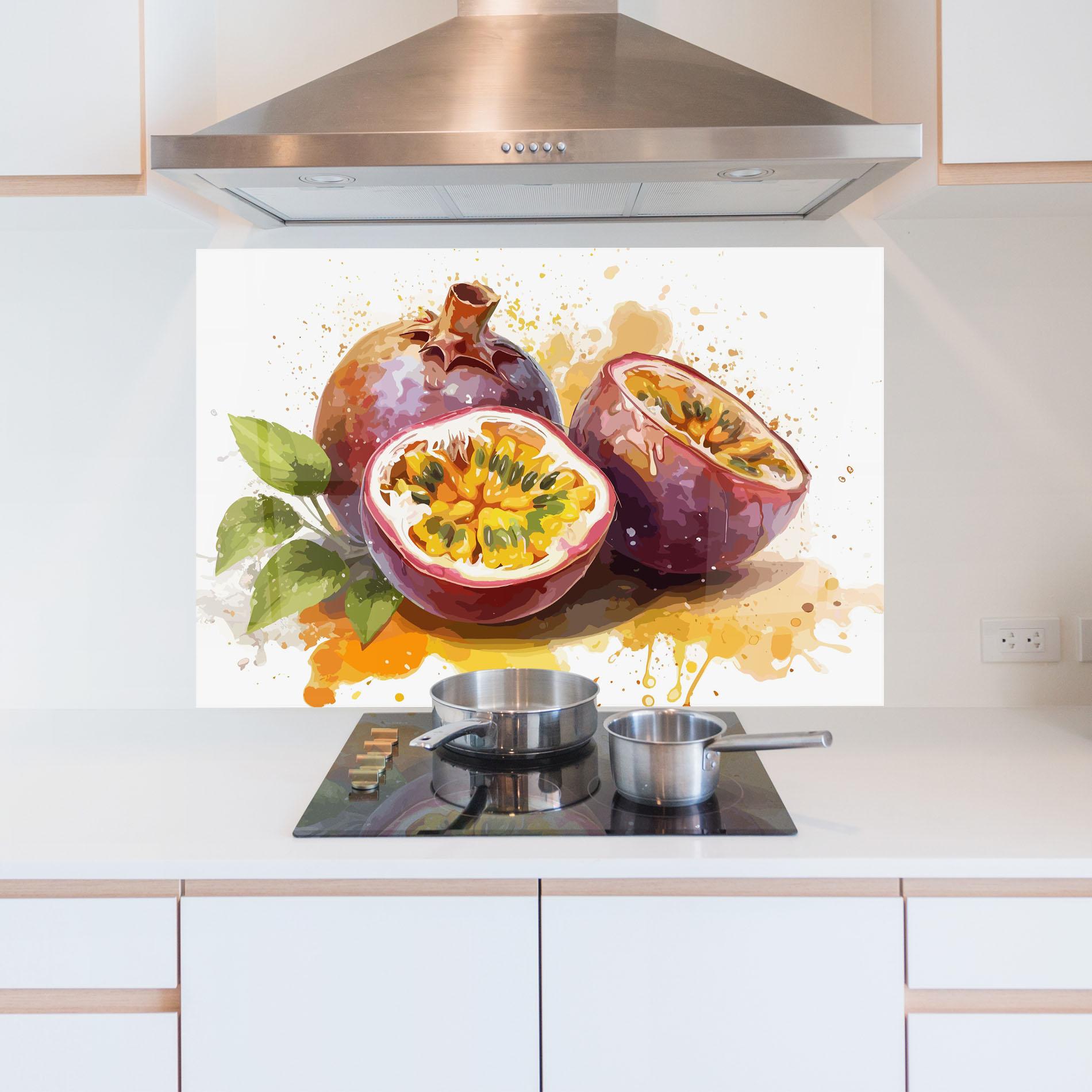 Konyhai üveg hátfal Passion Fruit Art mockup 5
