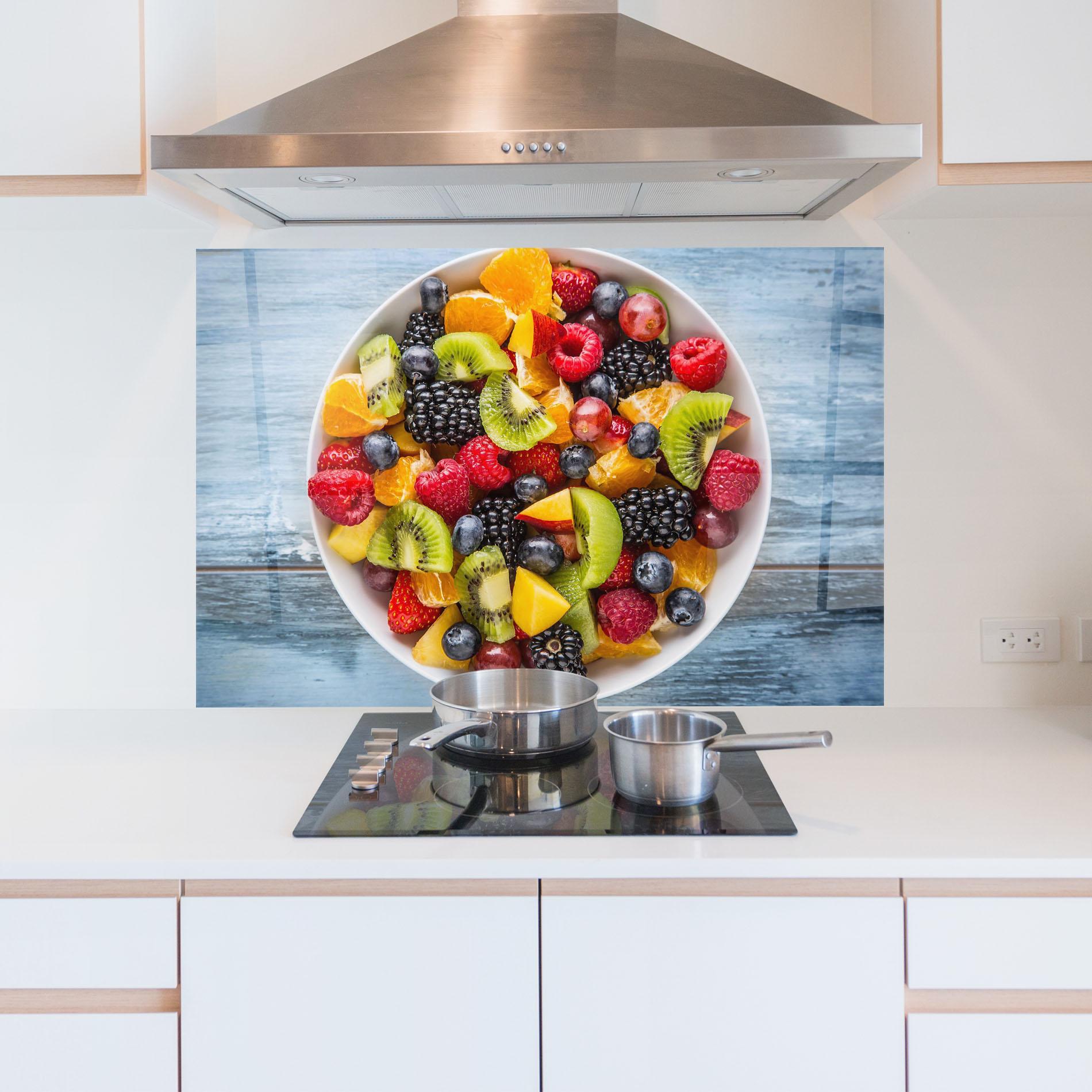 Konyhai üveg hátfal Tropical Fruit Salad mockup 5