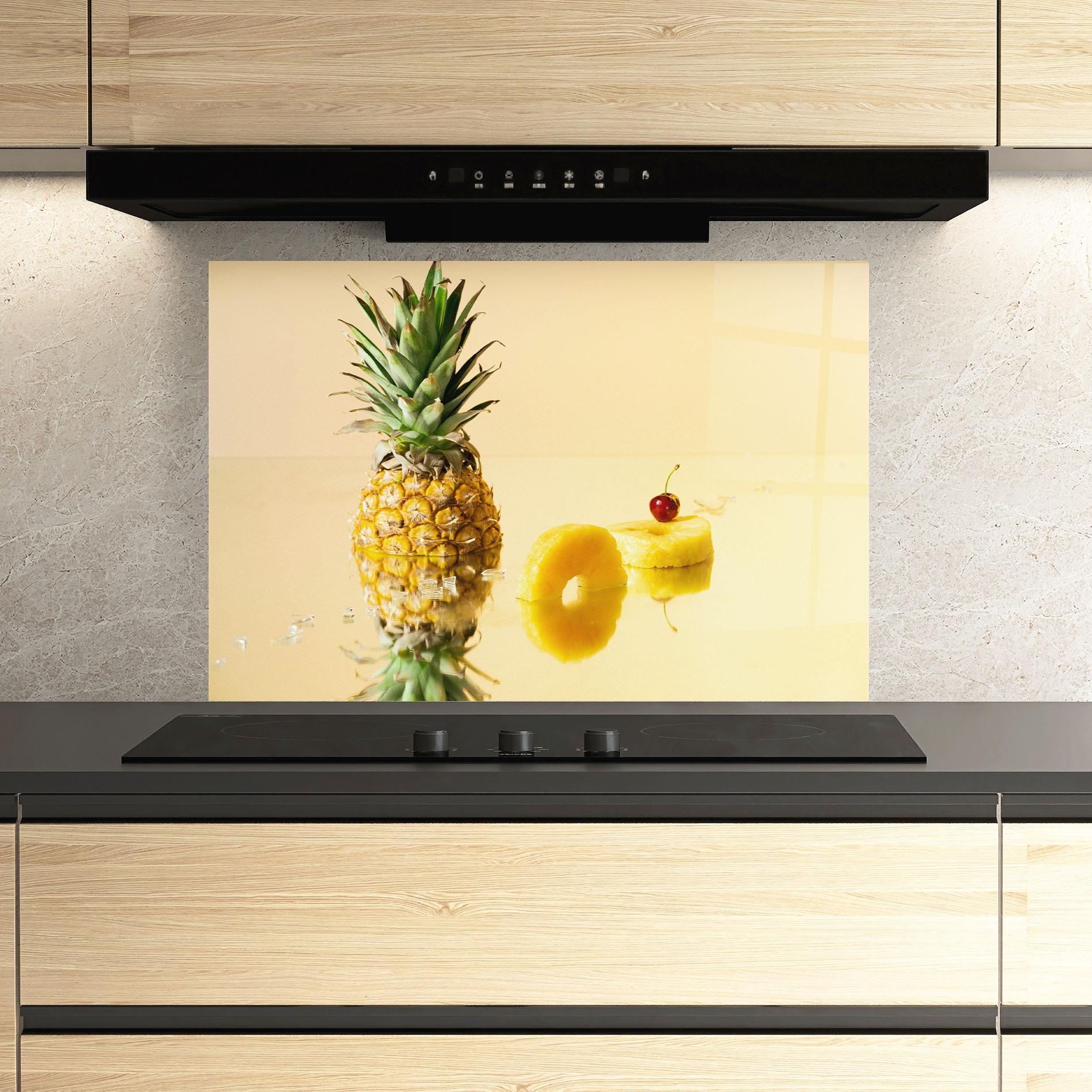 Konyhai üveg hátfal Cut Pineapple mockup 3