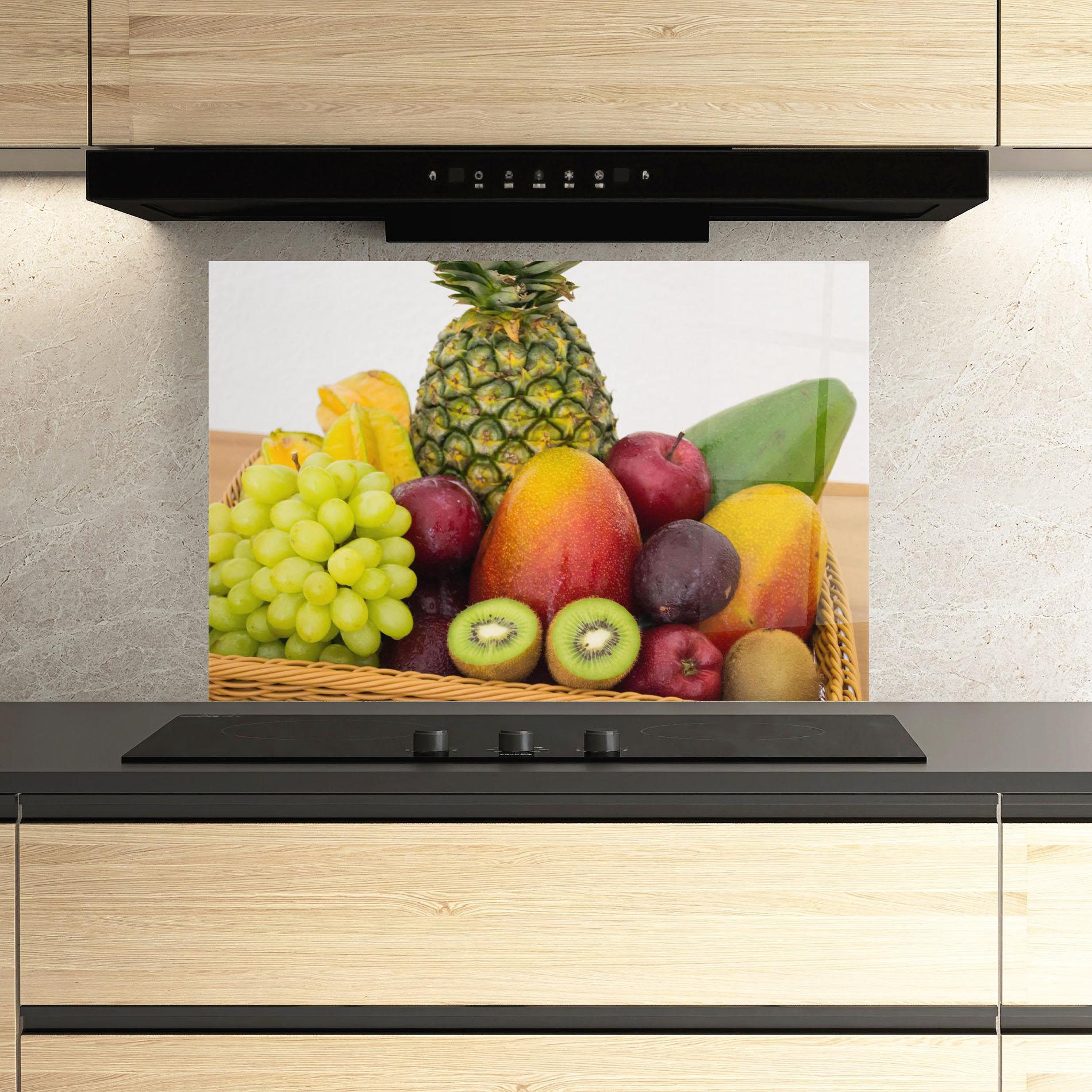 Konyhai üveg hátfal Fruit Basket mockup 3