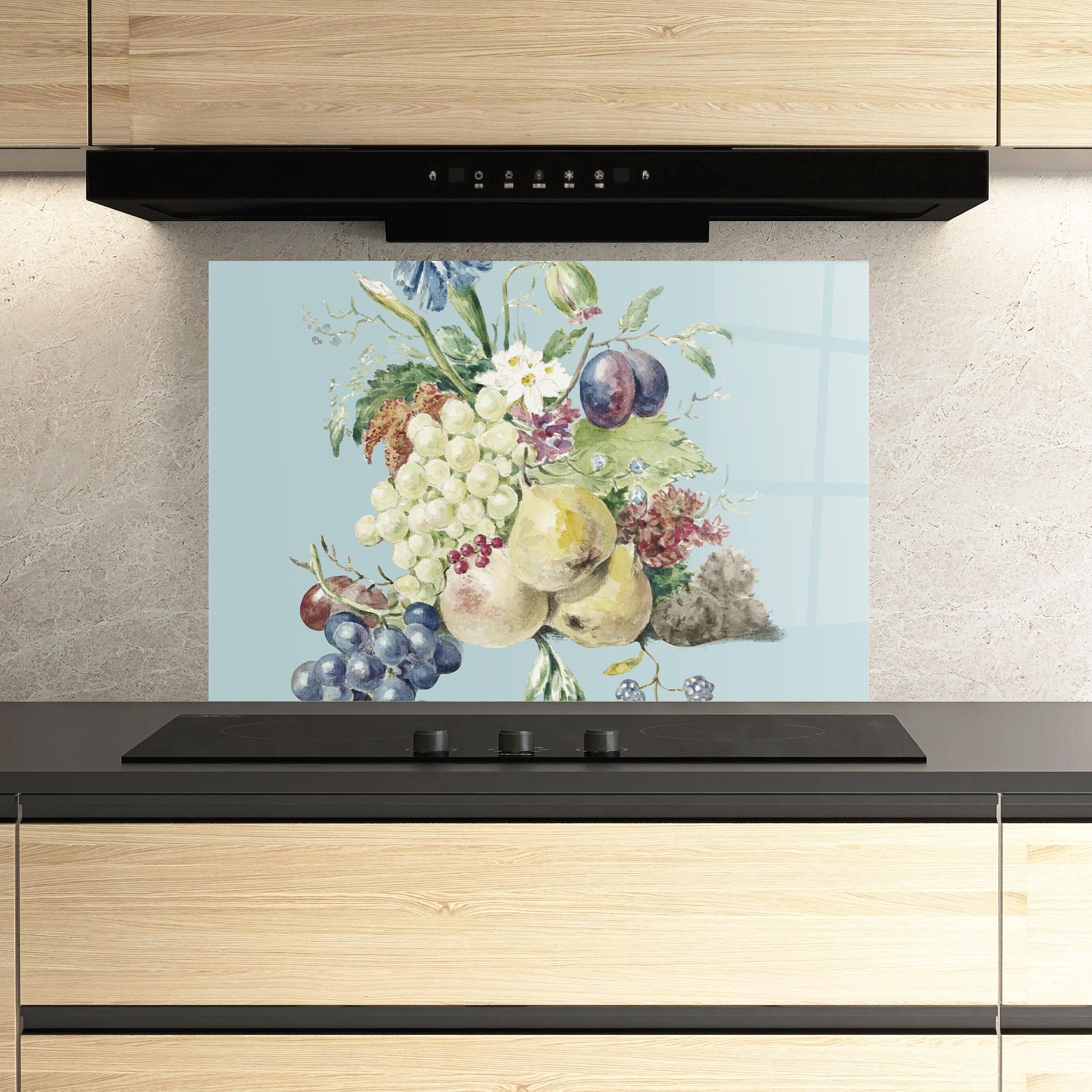 Konyhai üveg hátfal Fruit Paintig mockup 3