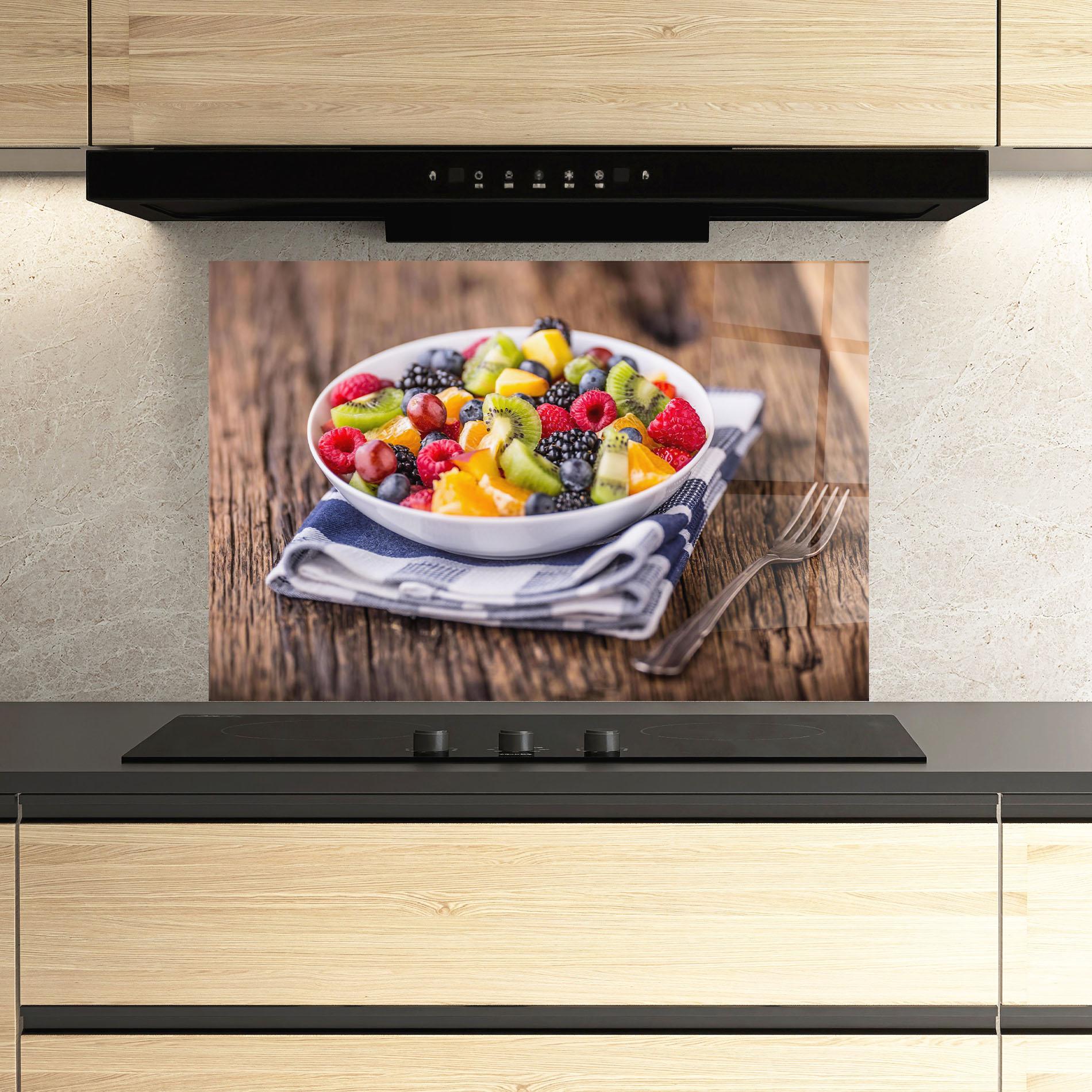 Konyhai üveg hátfal Fruit Salad mockup 3