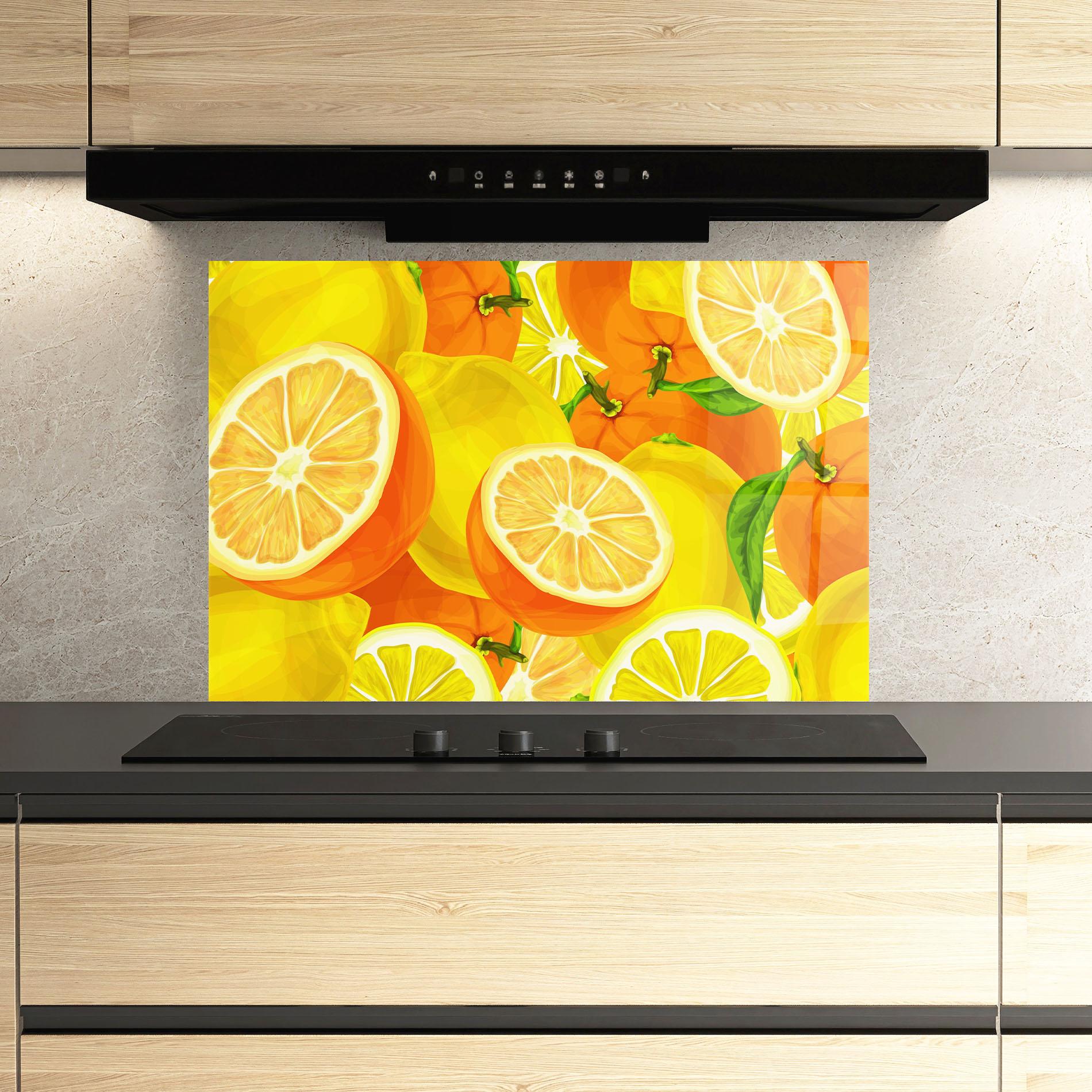 Konyhai üveg hátfal Juicy Orange mockup 3