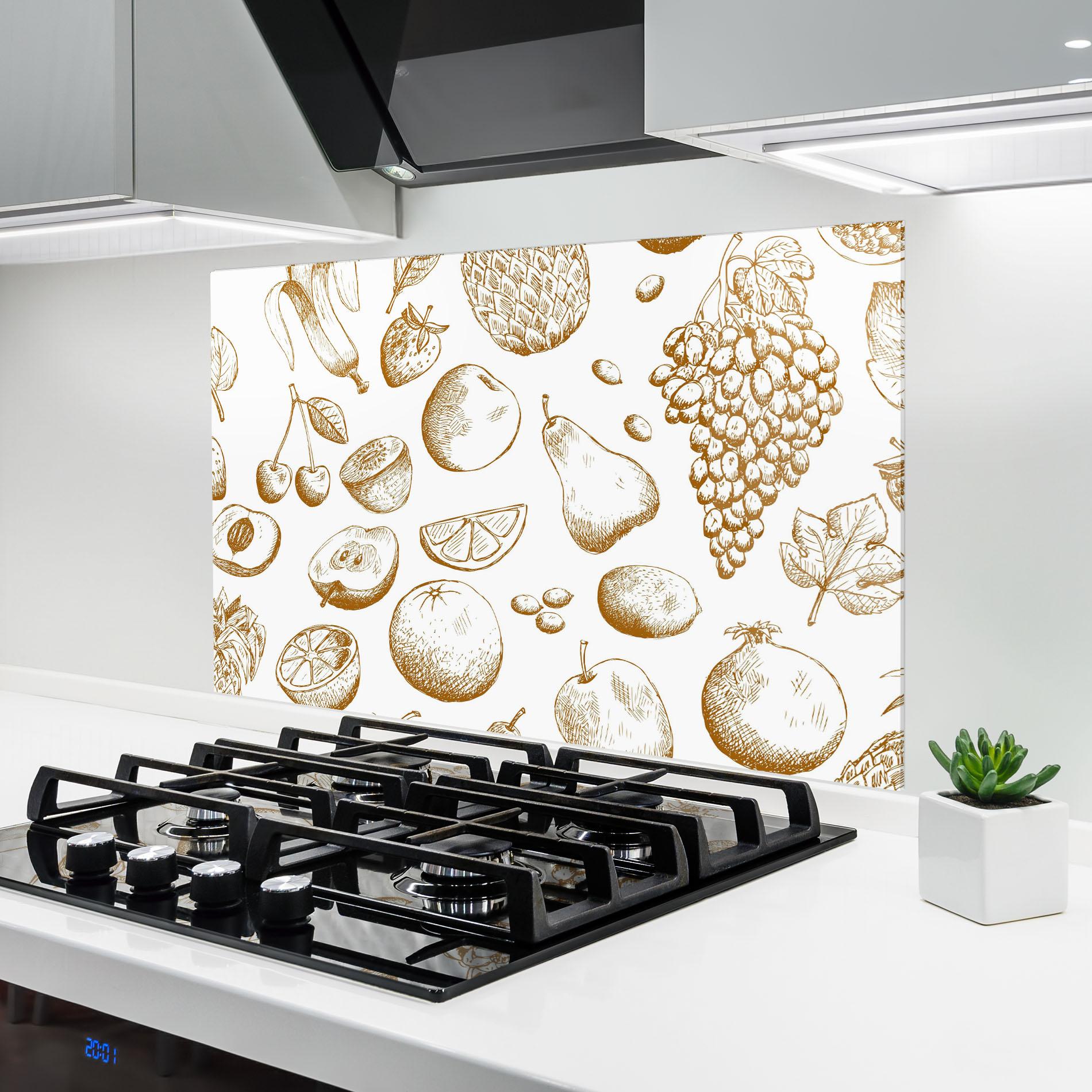 Konyhai üveg hátfal Floating Fruits mockup 6