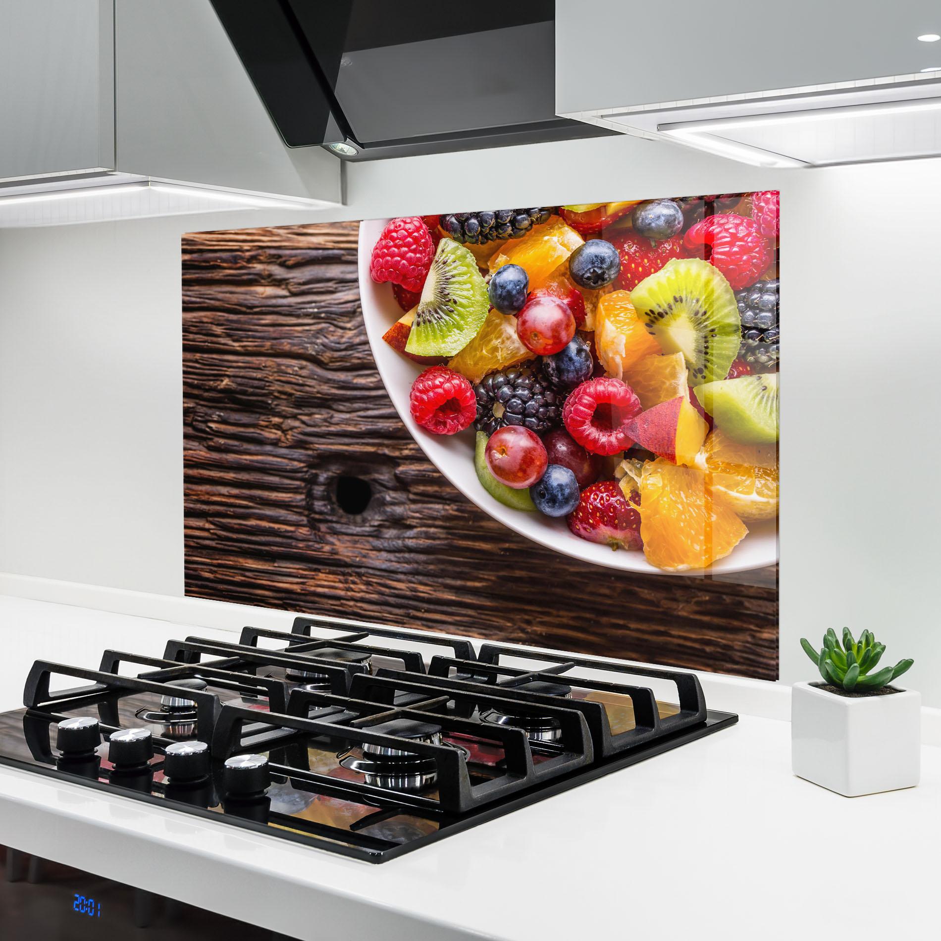 Konyhai üveg hátfal Fresh Fruit Salad mockup 6