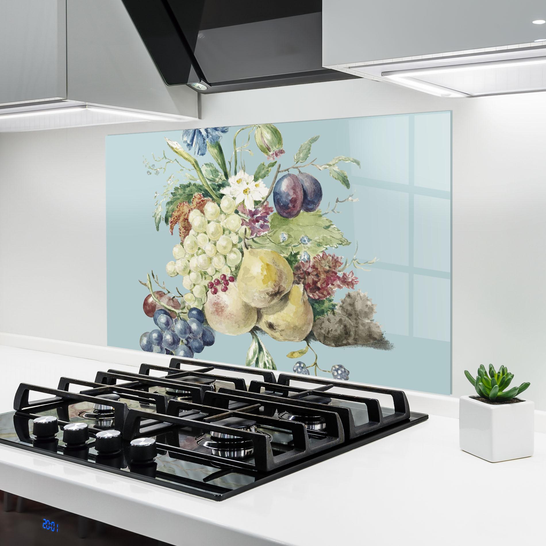 Konyhai üveg hátfal Fruit Paintig mockup 6