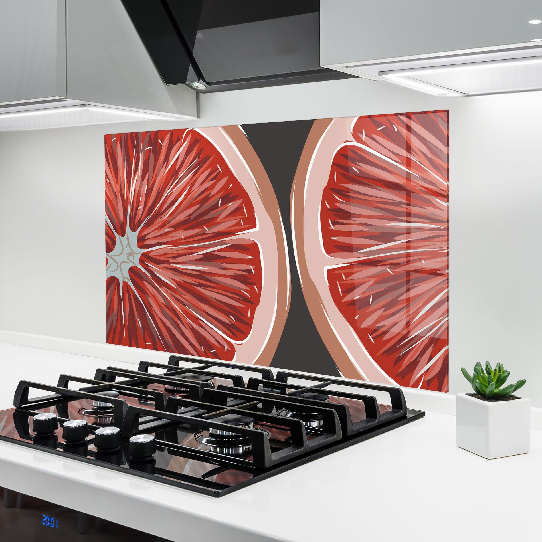 Konyhai üveg hátfal Grapefruit Close Up mockup 6