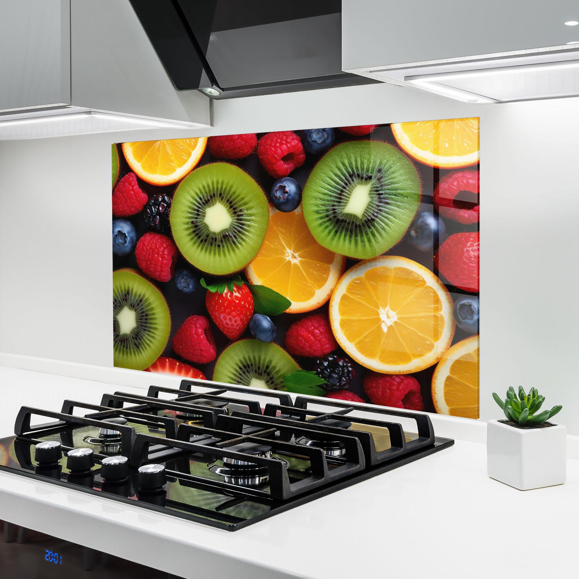 Konyhai üveg hátfal Kiwi Fruit Mix mockup 6