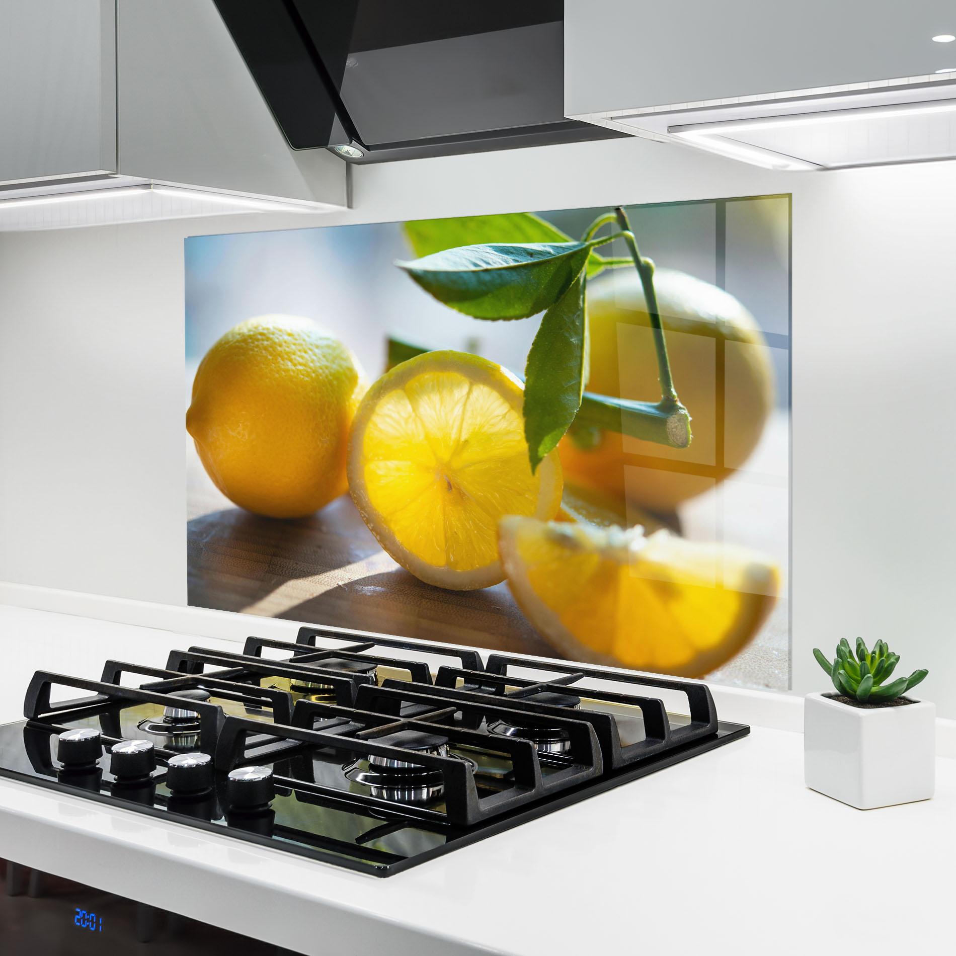 Konyhai üveg hátfal Lemon In The Sun mockup 6
