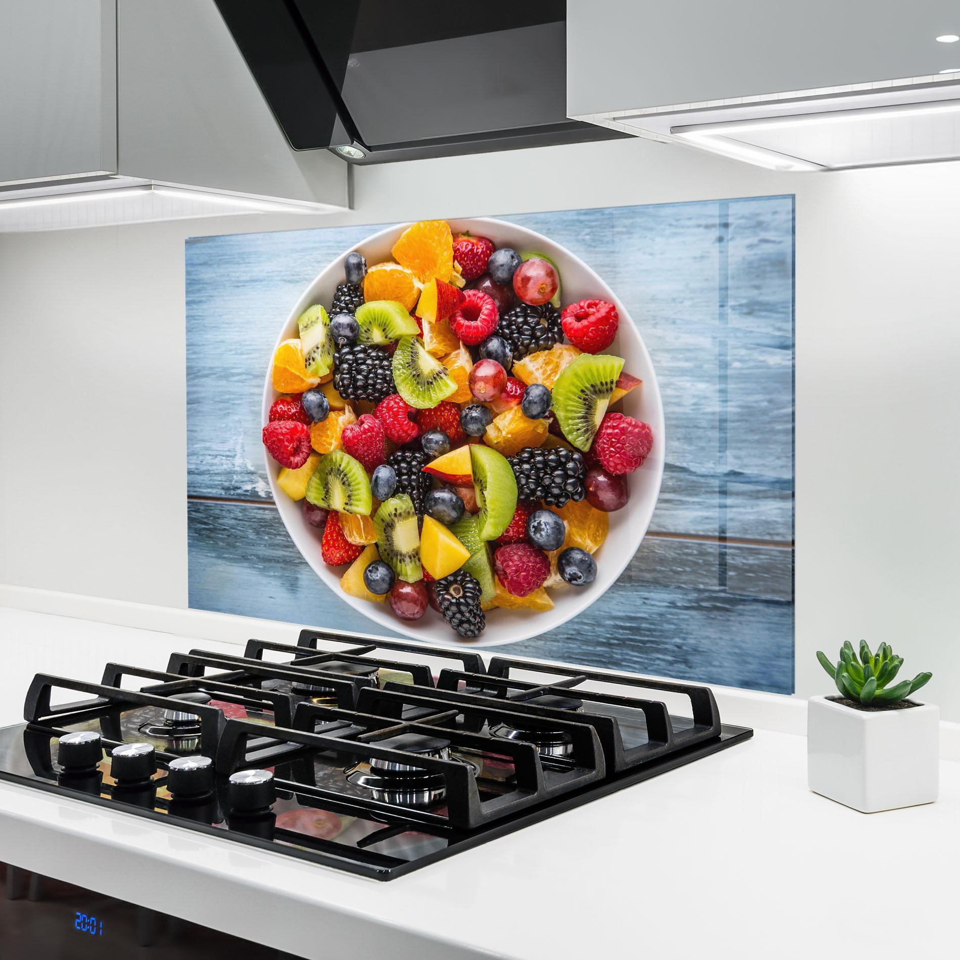 Konyhai üveg hátfal Tropical Fruit Salad mockup 6