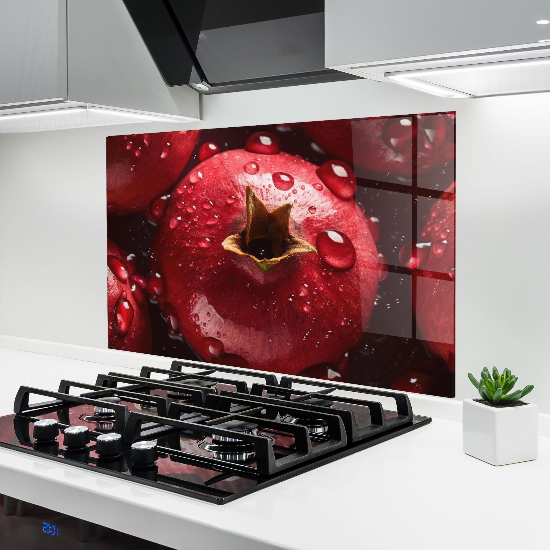 Konyhai üveg hátfal Wet Pomegranate mockup 6