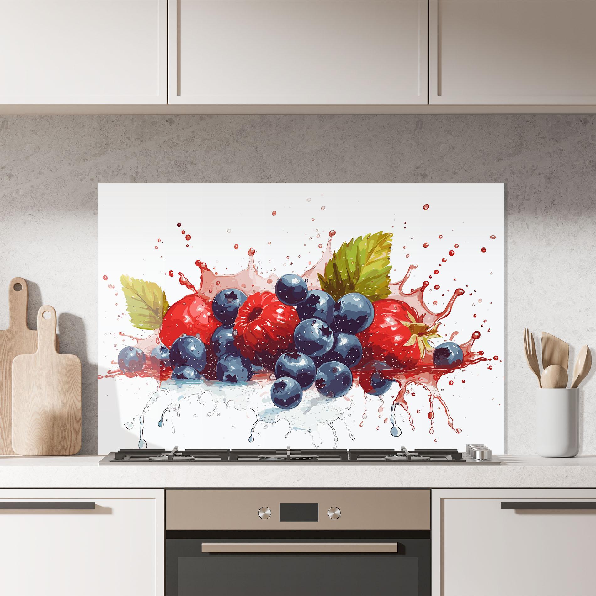 Konyhai üveg hátfal Berries Art mockup 7