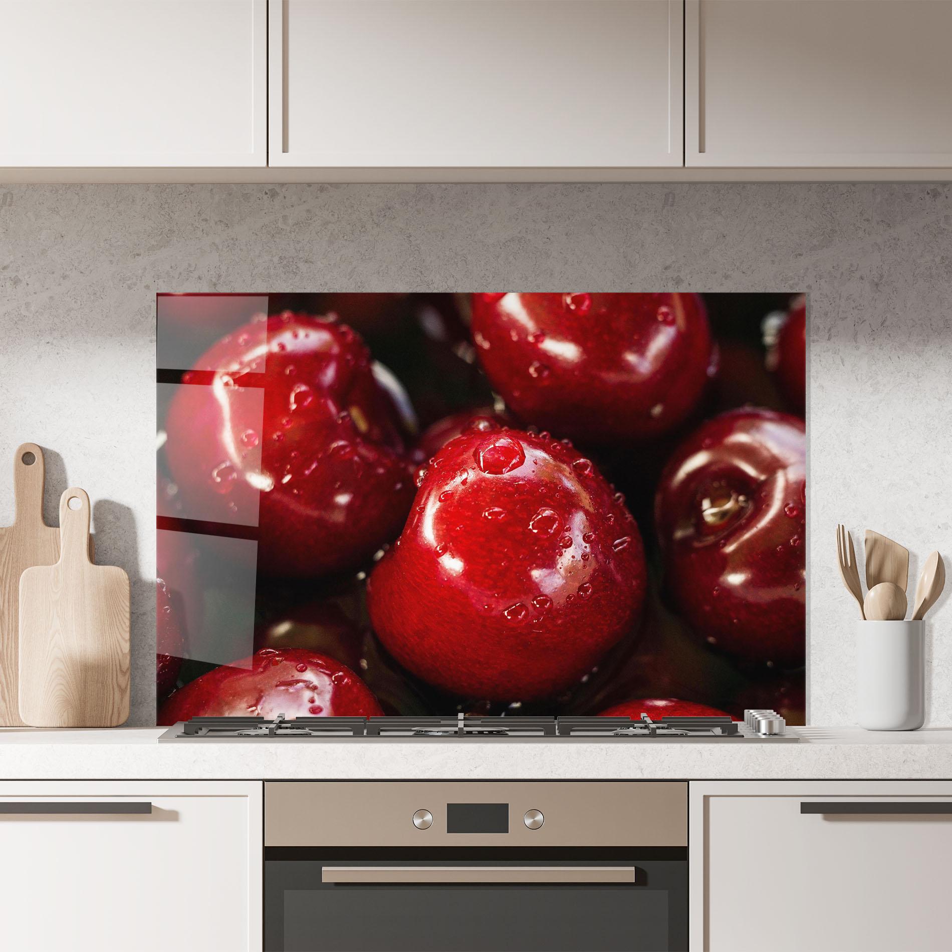 Konyhai üveg hátfal Cherries mockup 7