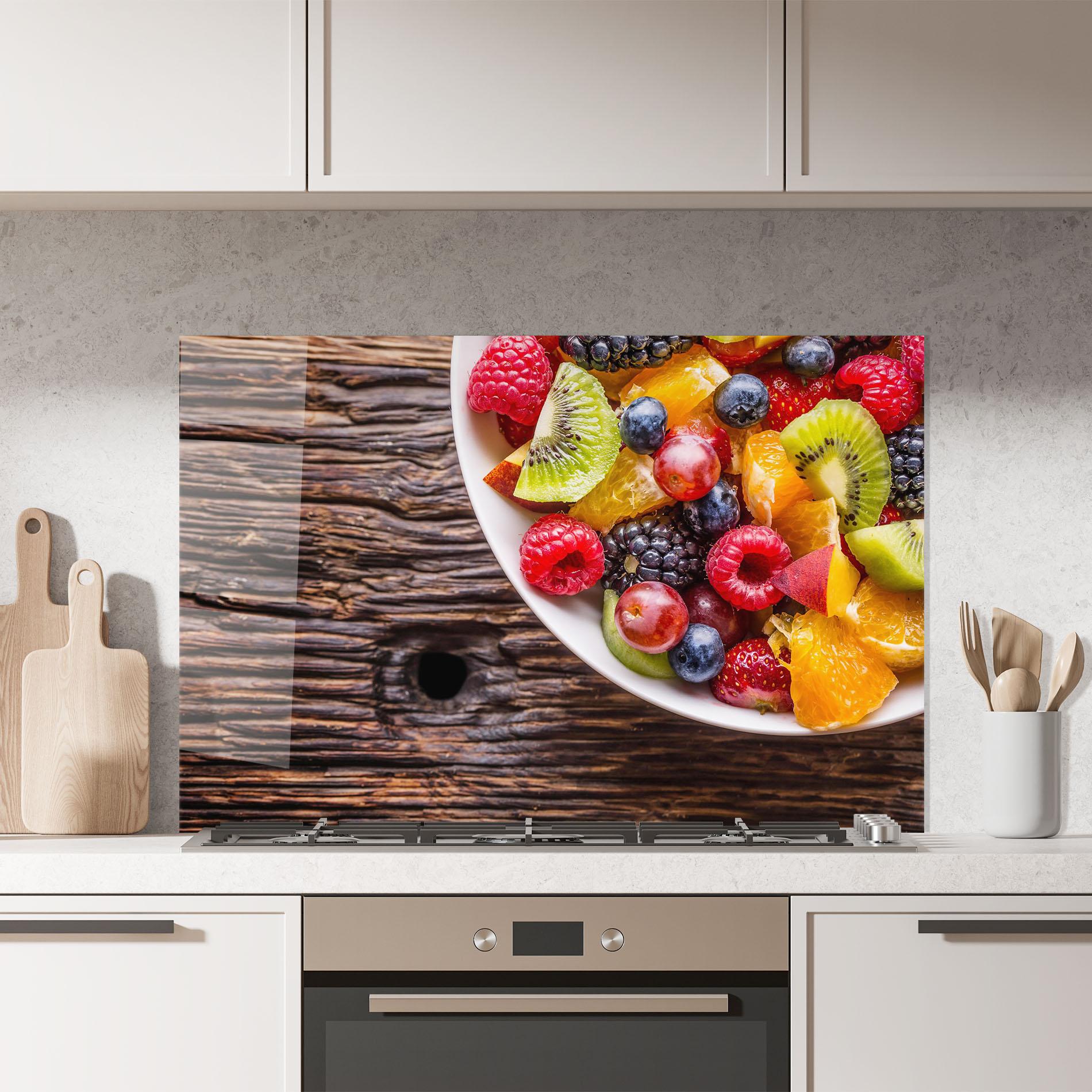 Konyhai üveg hátfal Fresh Fruit Salad mockup 7