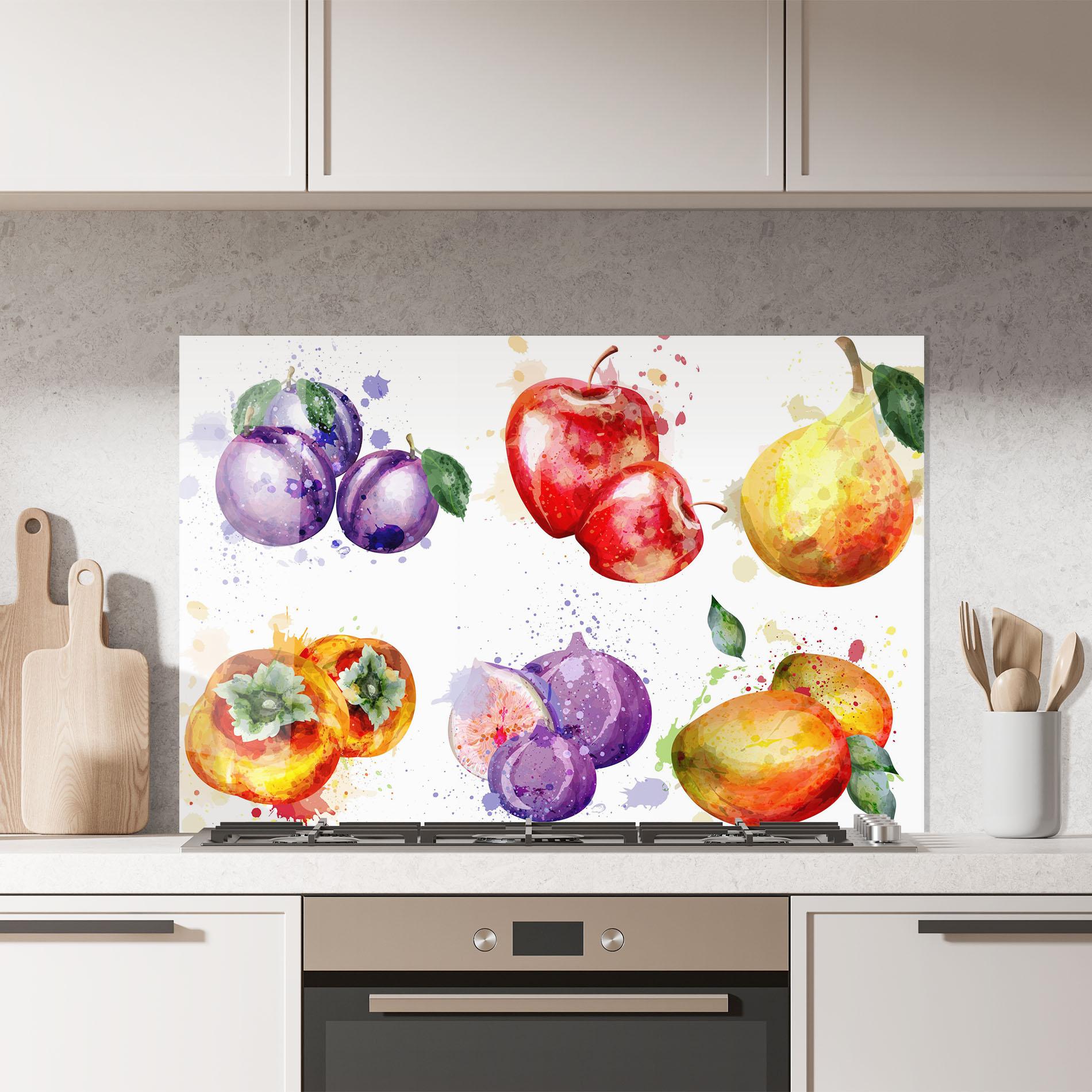Konyhai üveg hátfal Fruits Art mockup 7