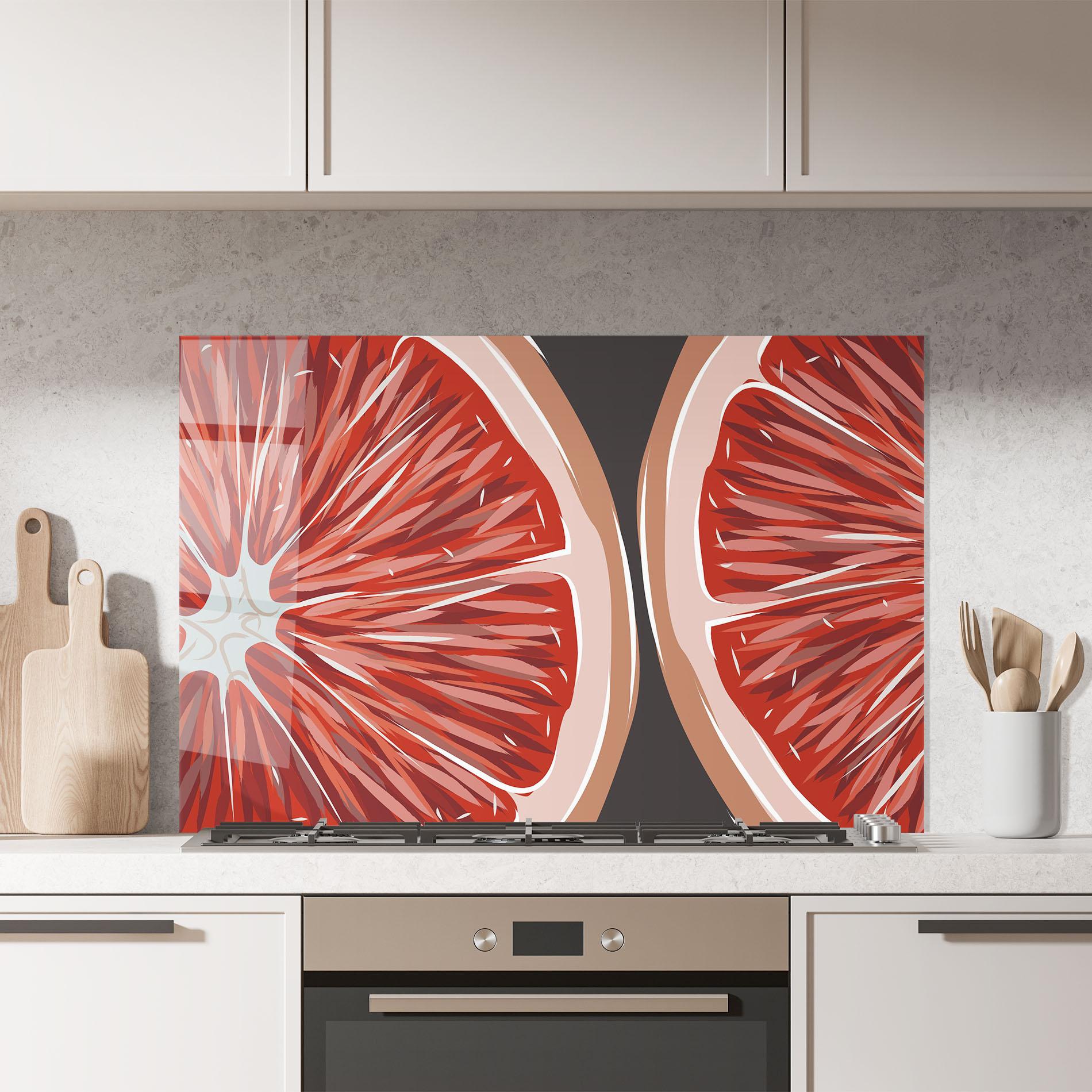 Konyhai üveg hátfal Grapefruit Close Up mockup 7