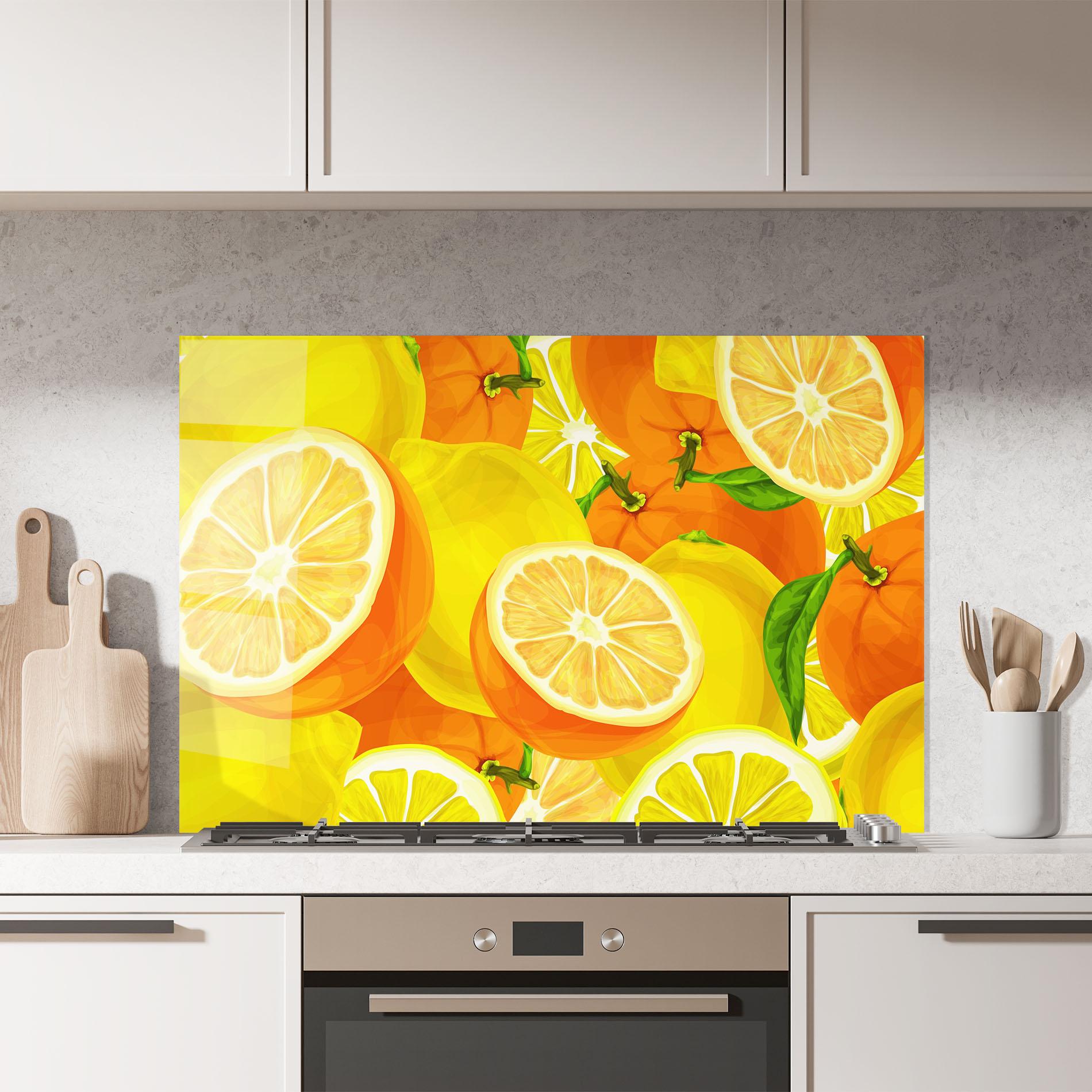 Konyhai üveg hátfal Juicy Orange mockup 7