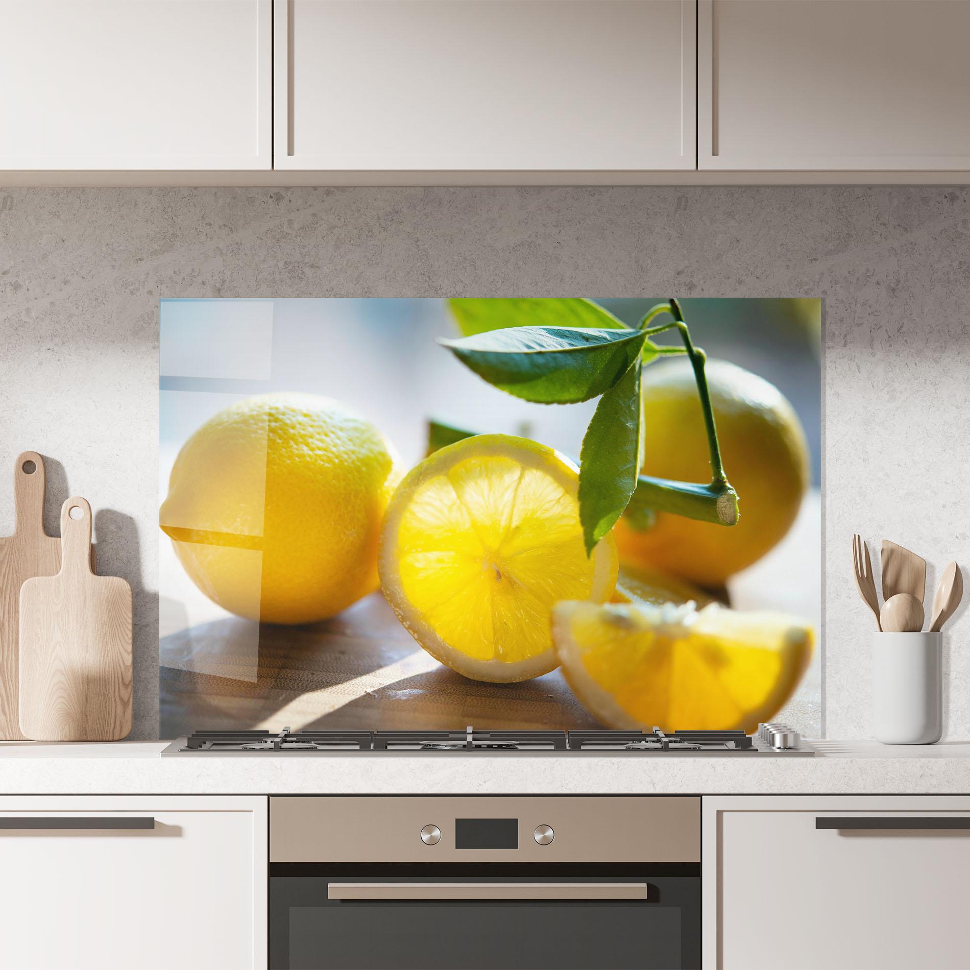 Konyhai üveg hátfal Lemon In The Sun mockup 7