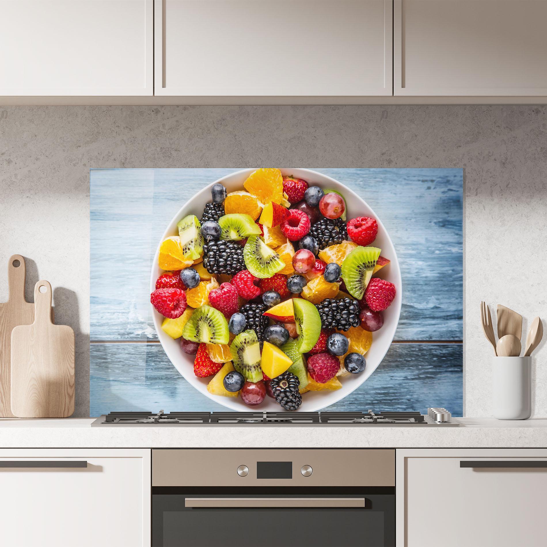 Konyhai üveg hátfal Tropical Fruit Salad mockup 7