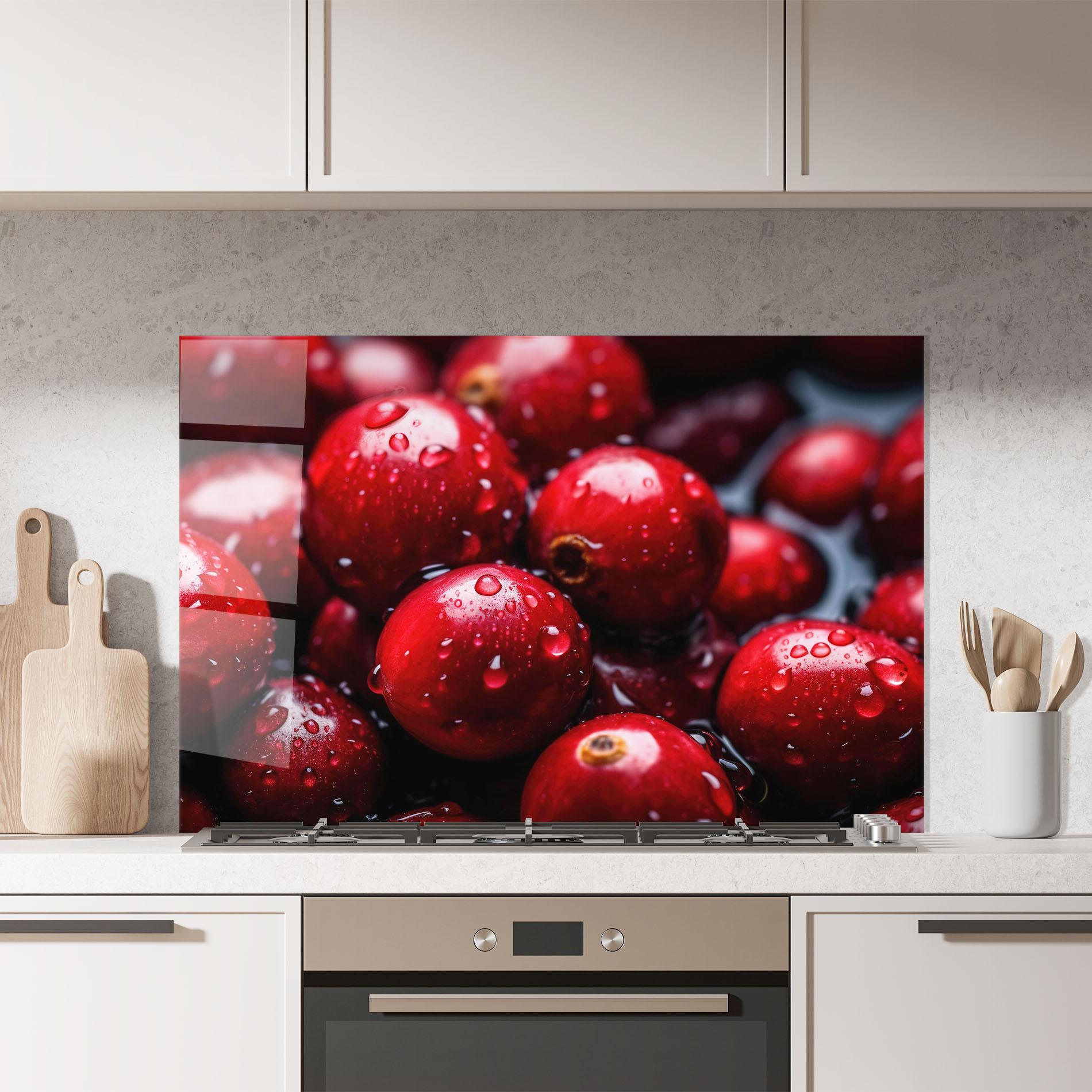 Konyhai üveg hátfal Wet Cranberries mockup 7