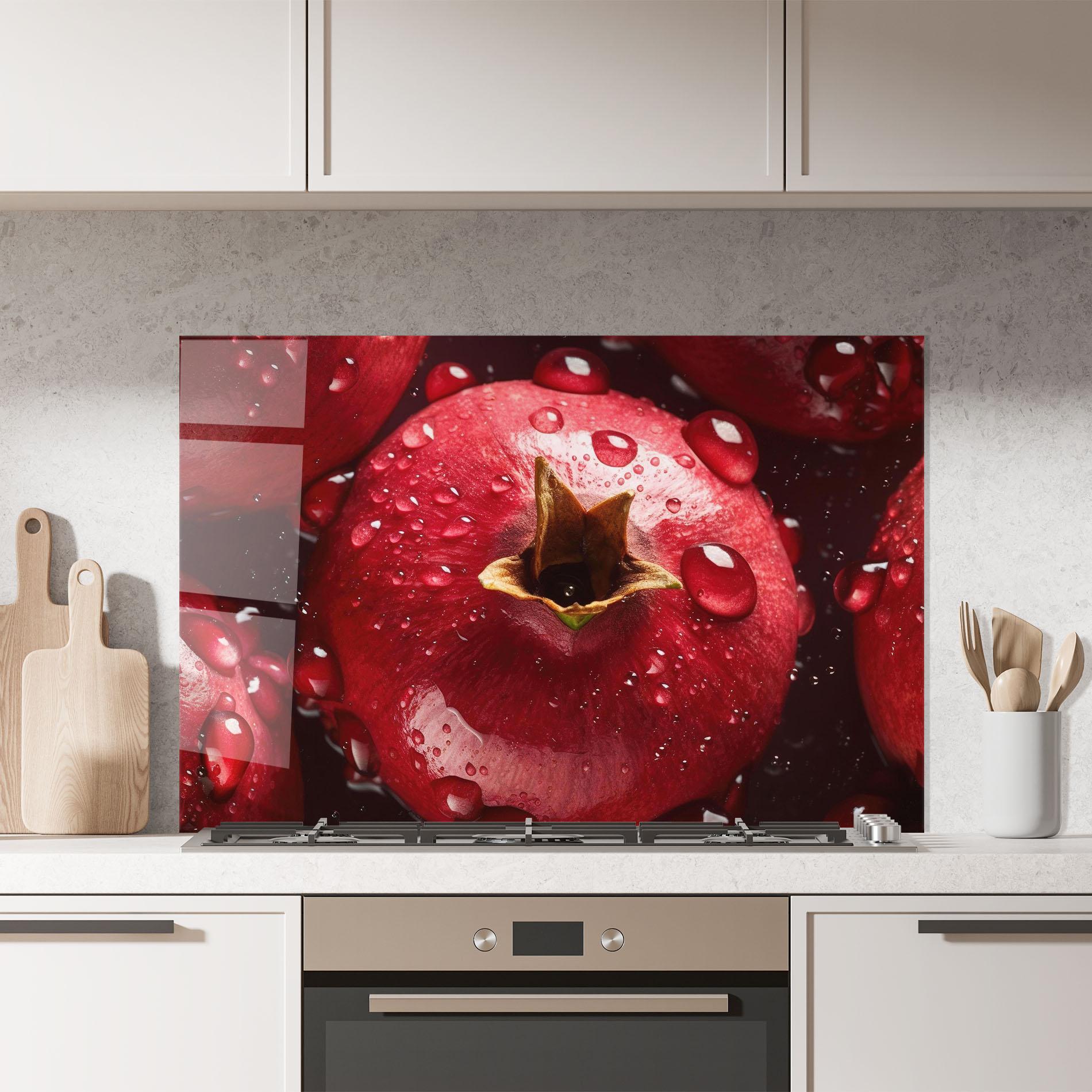 Konyhai üveg hátfal Wet Pomegranate mockup 7