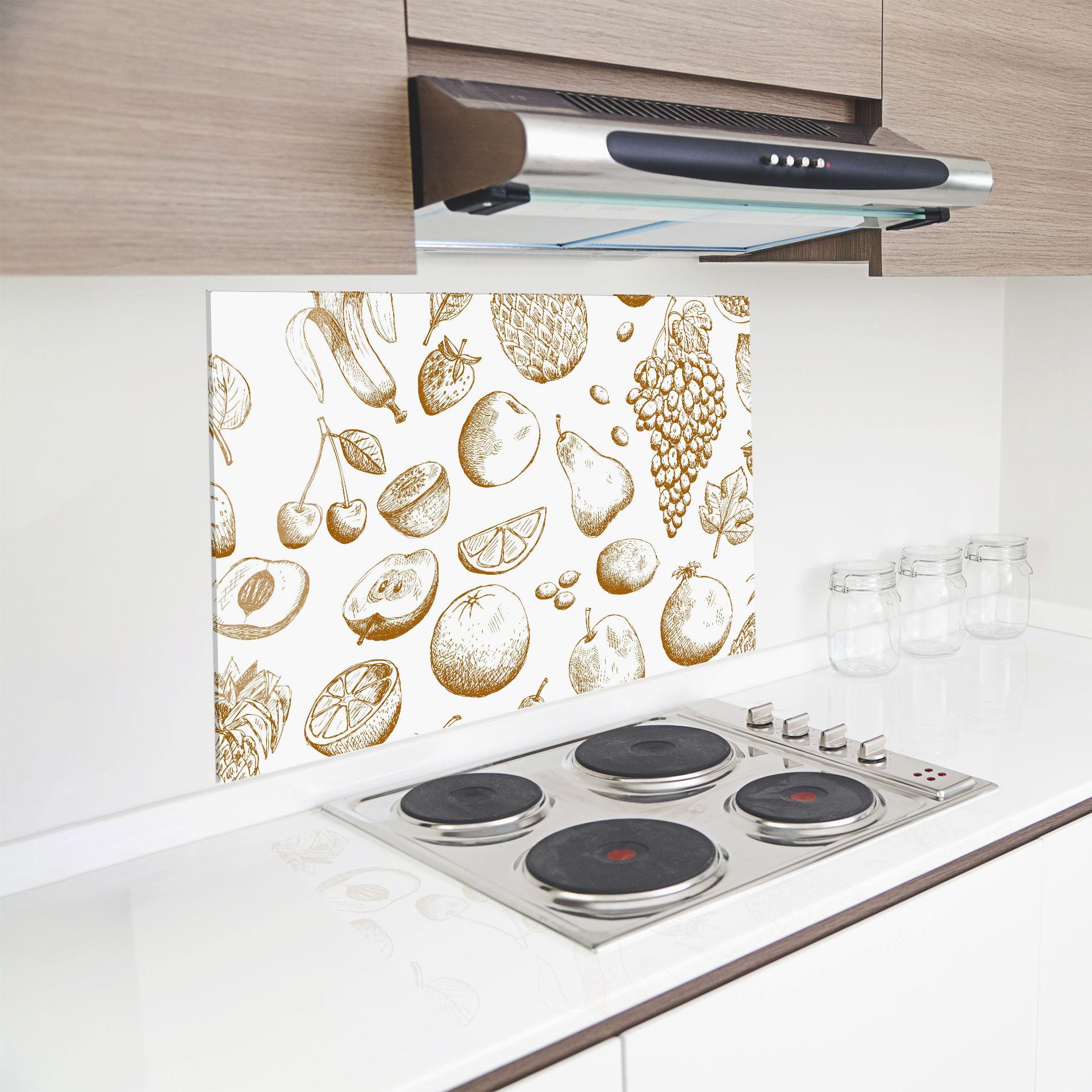 Konyhai üveg hátfal Floating Fruits mockup 8