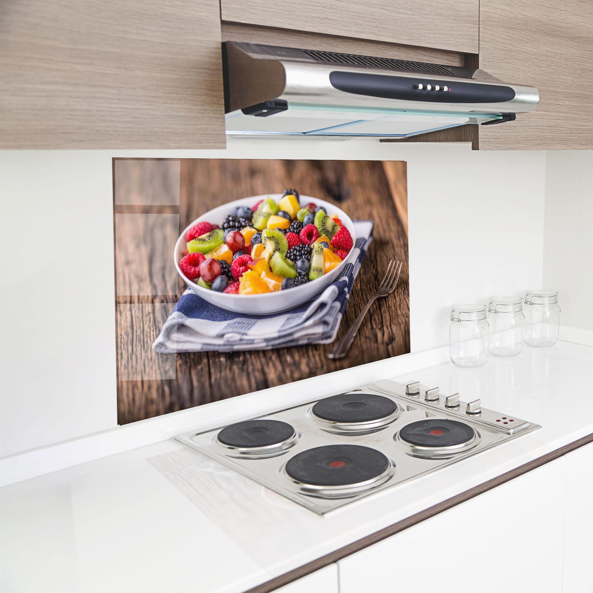 Konyhai üveg hátfal Fruit Salad mockup 8