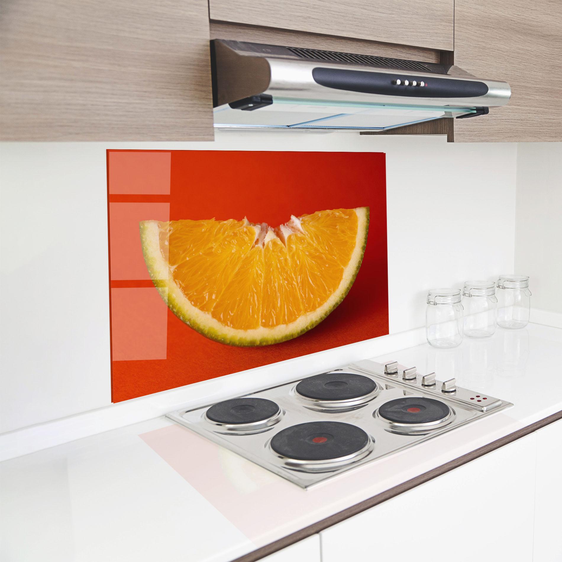 Konyhai üveg hátfal Green Orange mockup 8