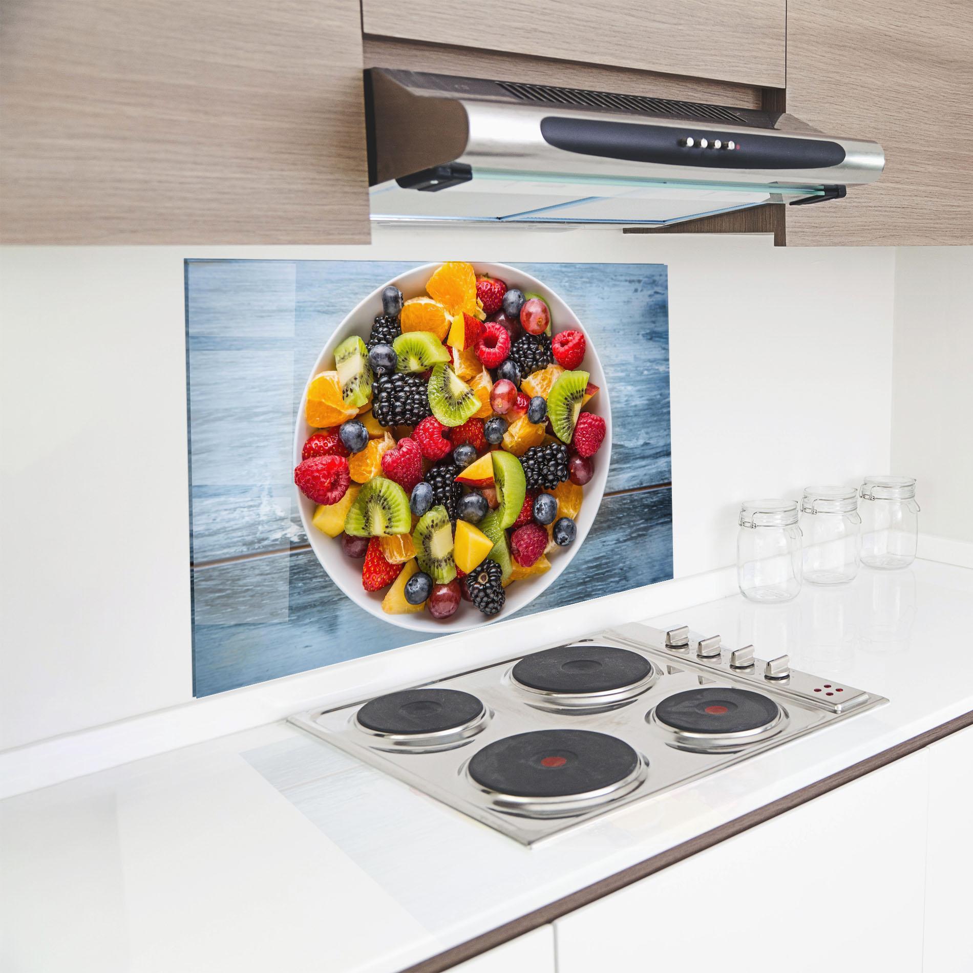 Konyhai üveg hátfal Tropical Fruit Salad mockup 8