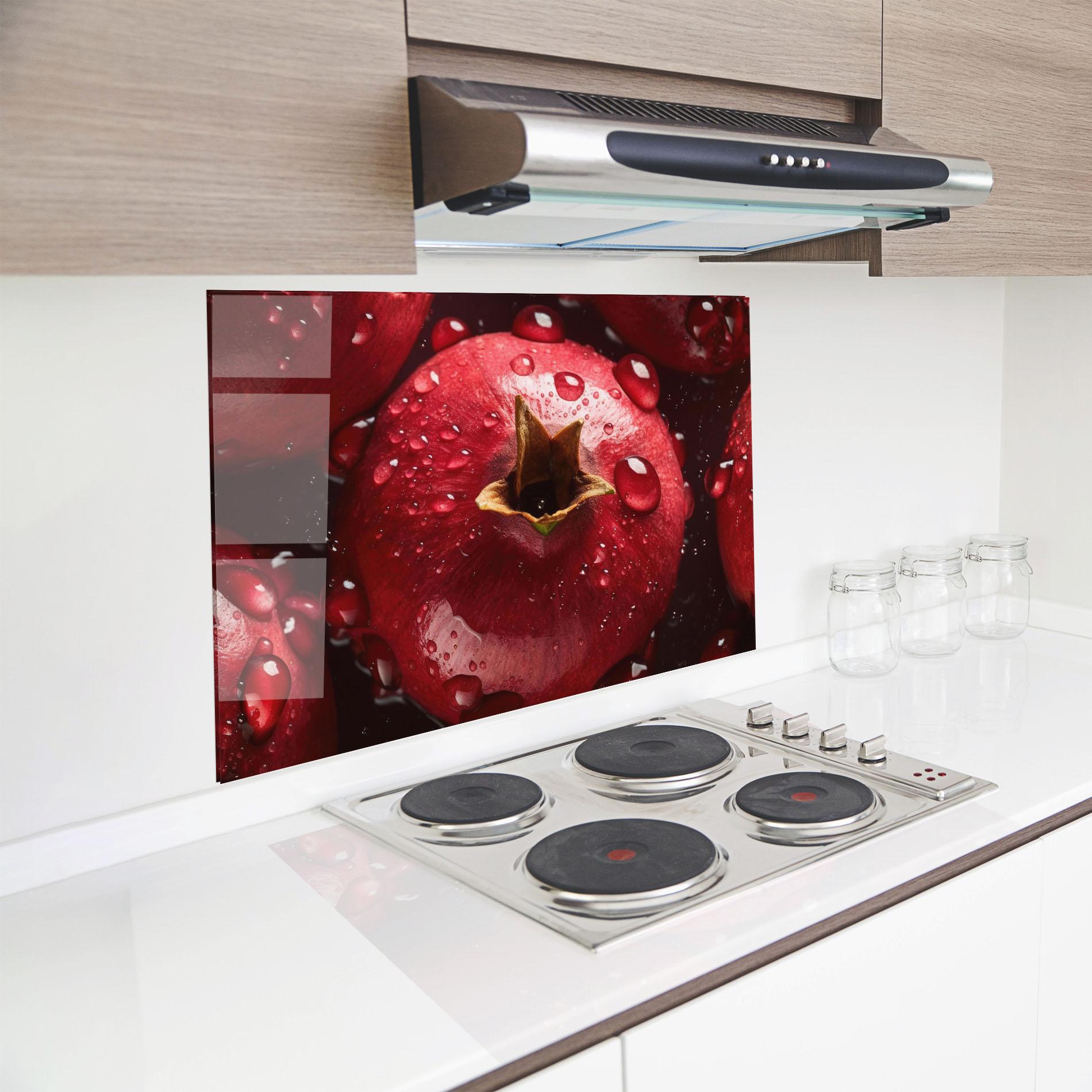 Konyhai üveg hátfal Wet Pomegranate mockup 8