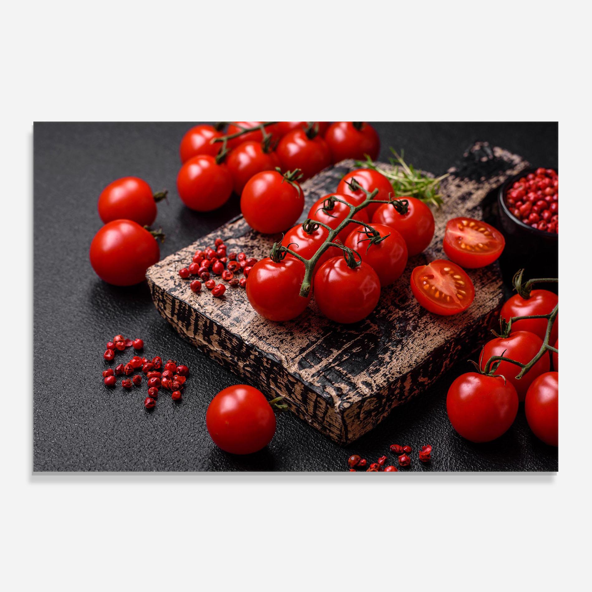 Konyhai üveg hátfal Fresh Cherry Tomatoes mockup 0